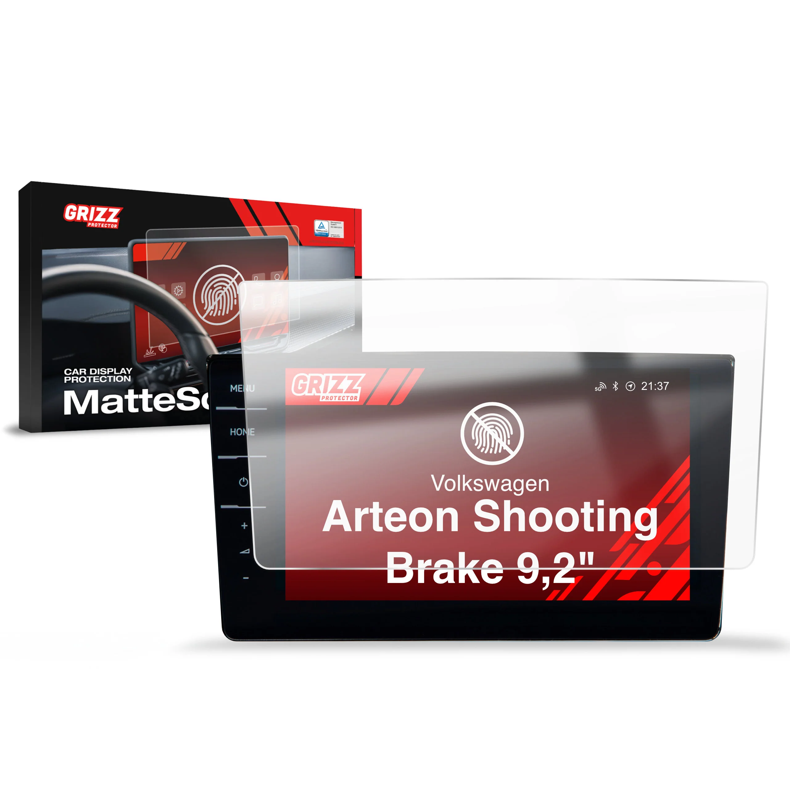 Displayschutzfolie für Volkswagen VW Arteon Shooting Brake Discover Pro (2019-2025) Anti-Fingerprint, Matt