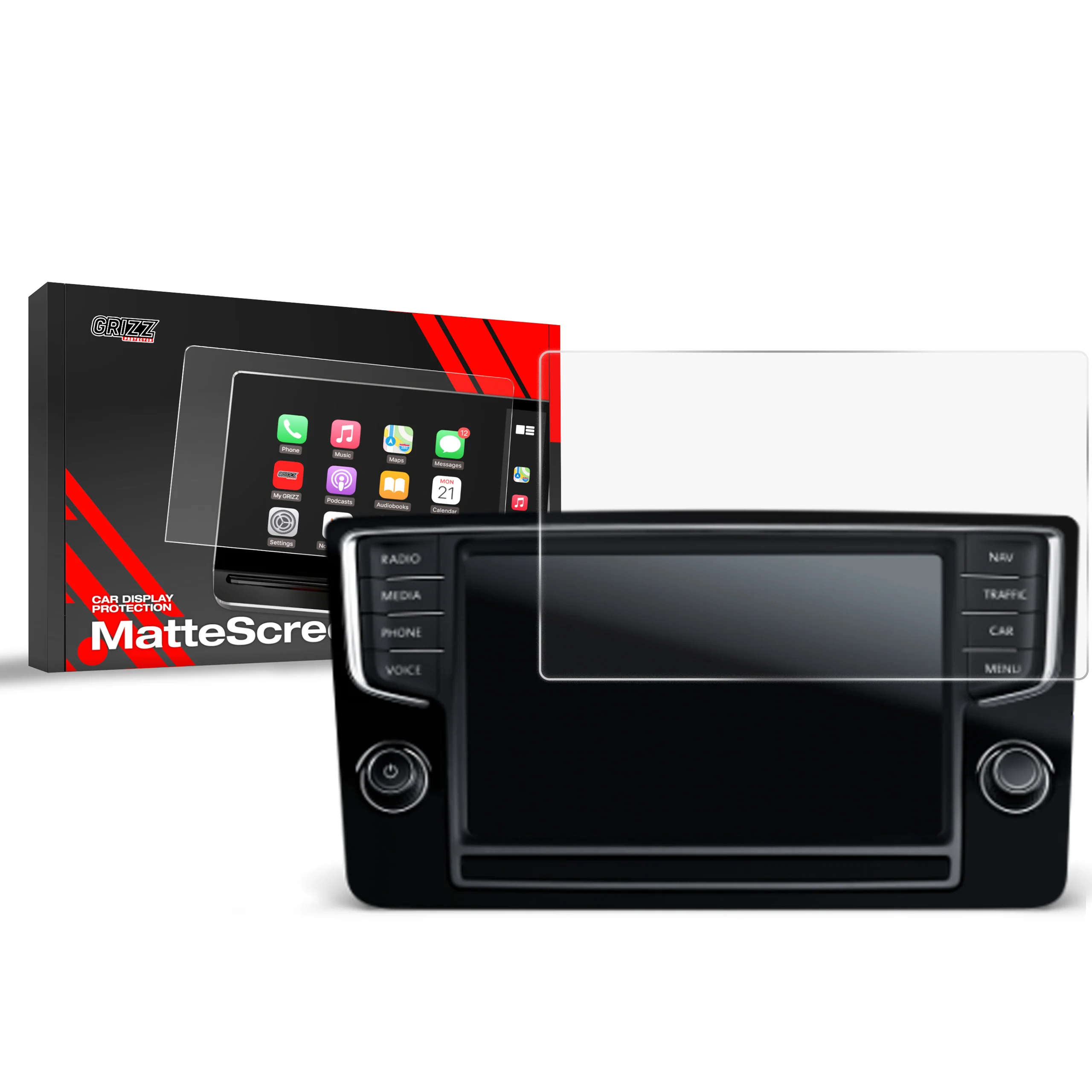Displayschutzfolie für Volkswagen VW Golf 6 Discover Pro (2015-2017) Anti-Fingerprint, Matt