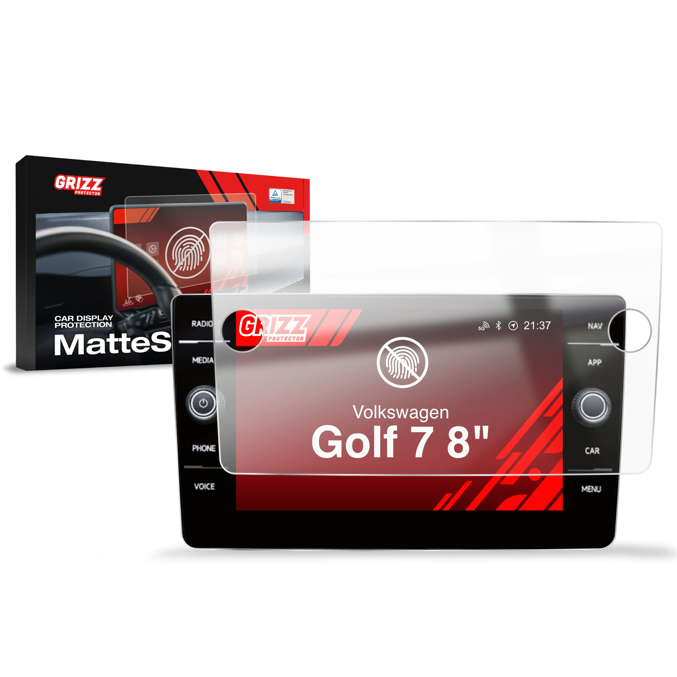 Displayschutzfolie für Volkswagen VW Golf 7 Discover Media (2017-2020) Anti-Fingerprint, Matt - Image 8