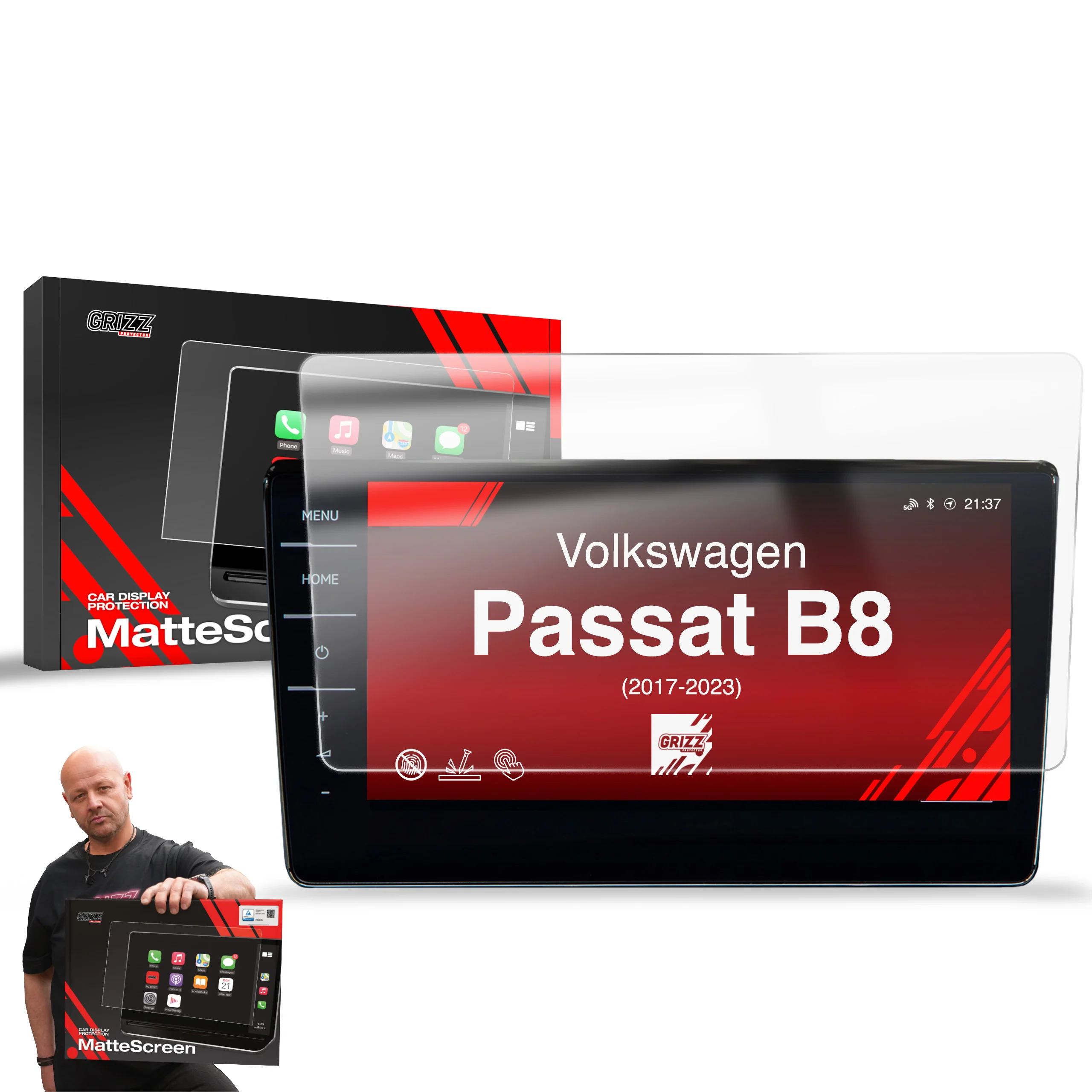 Displayschutzfolie für Volkswagen VW Passat B8 Discover Pro (2017-2023) Anti-Fingerprint, Matt - Image 18