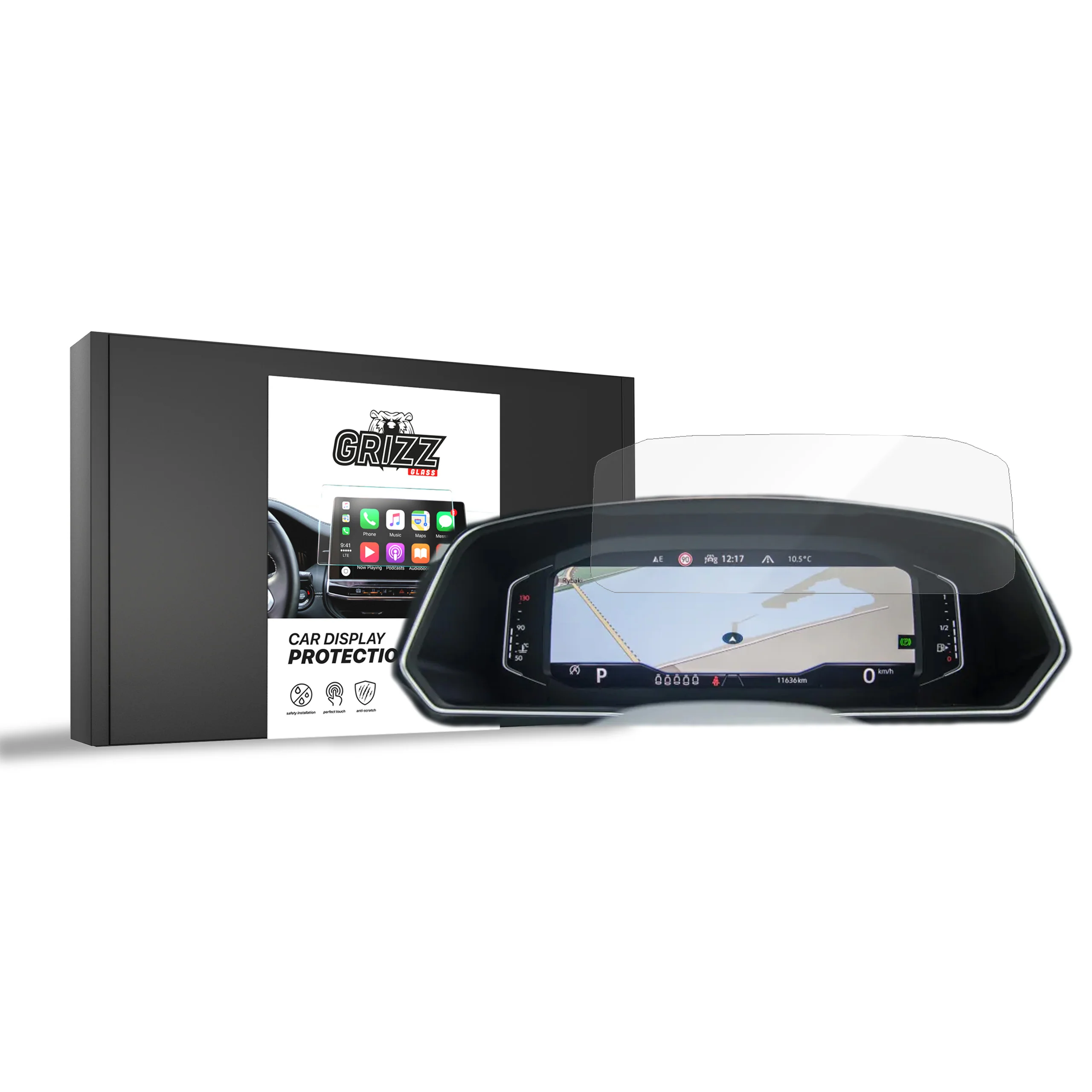 Displayschutzfolie für Volkswagen VW Passat B8 Virtual Cockpit Pro 10,25" (2020-2024) Navi Folie, Kratzfest, Klar