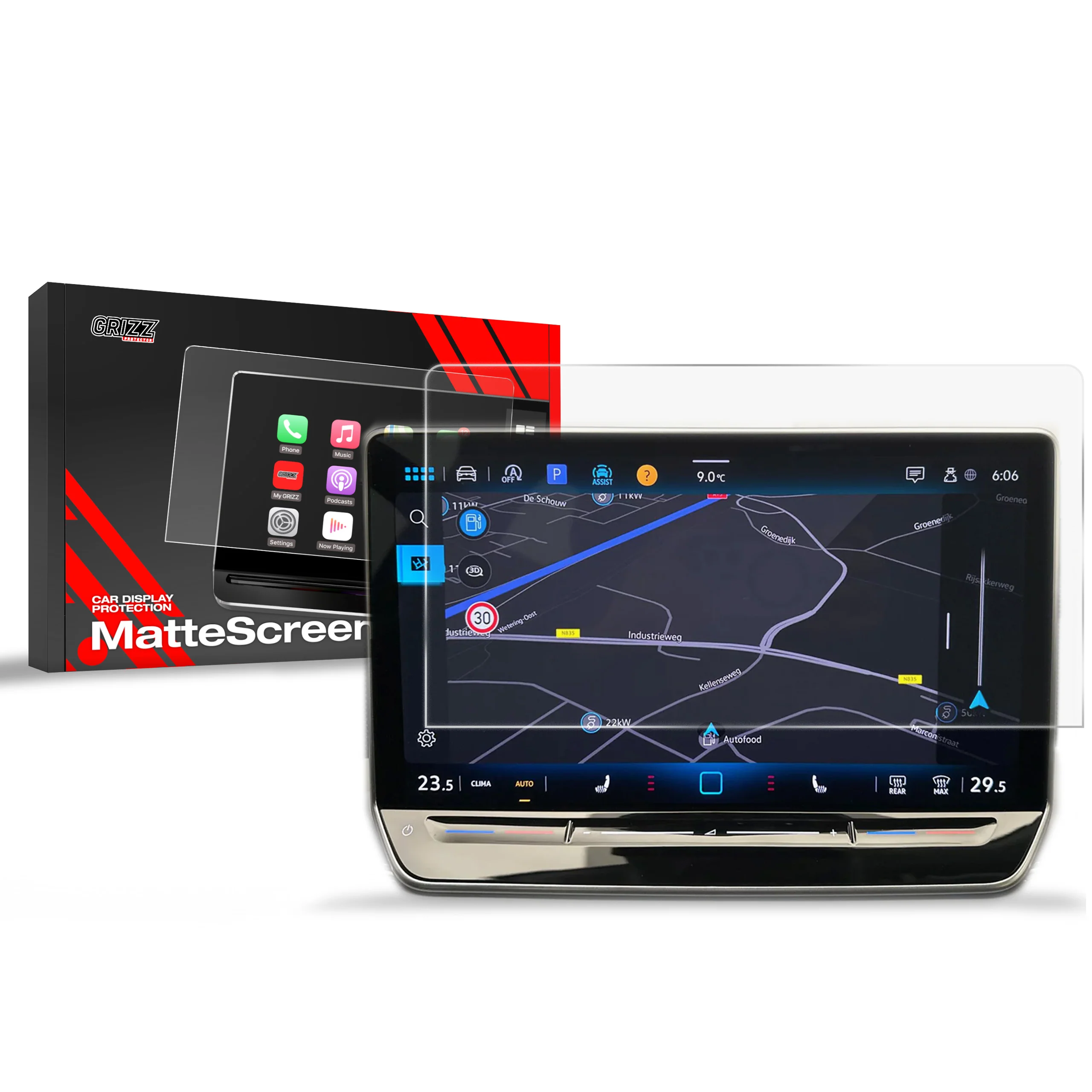 Displayschutzfolie für Volkswagen VW Passat B9 15" (2024-2026) Anti-Fingerprint, Matt