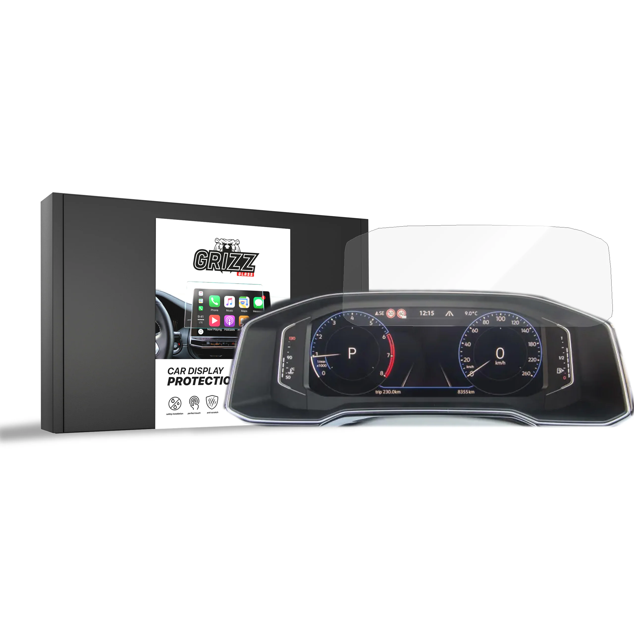 Displayschutzfolie für Volkswagen VW T-Roc Digital Cockpit 8" (2022-2024) Navi Folie, Kratzfest, Klar
