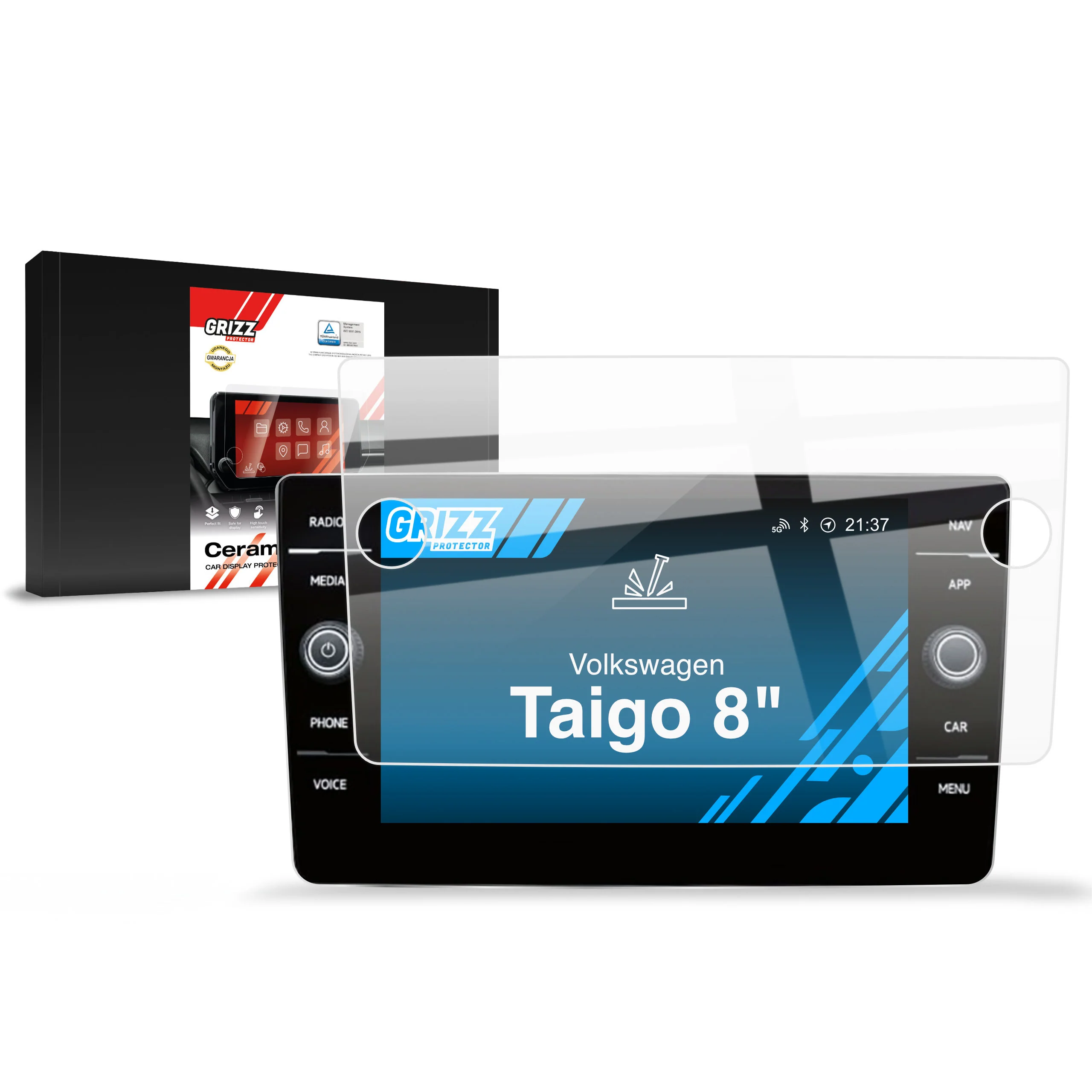 Displayschutzfolie für Volkswagen VW Taigo Discover Media (2020-2026) Navi Folie, Kratzfest, Klar