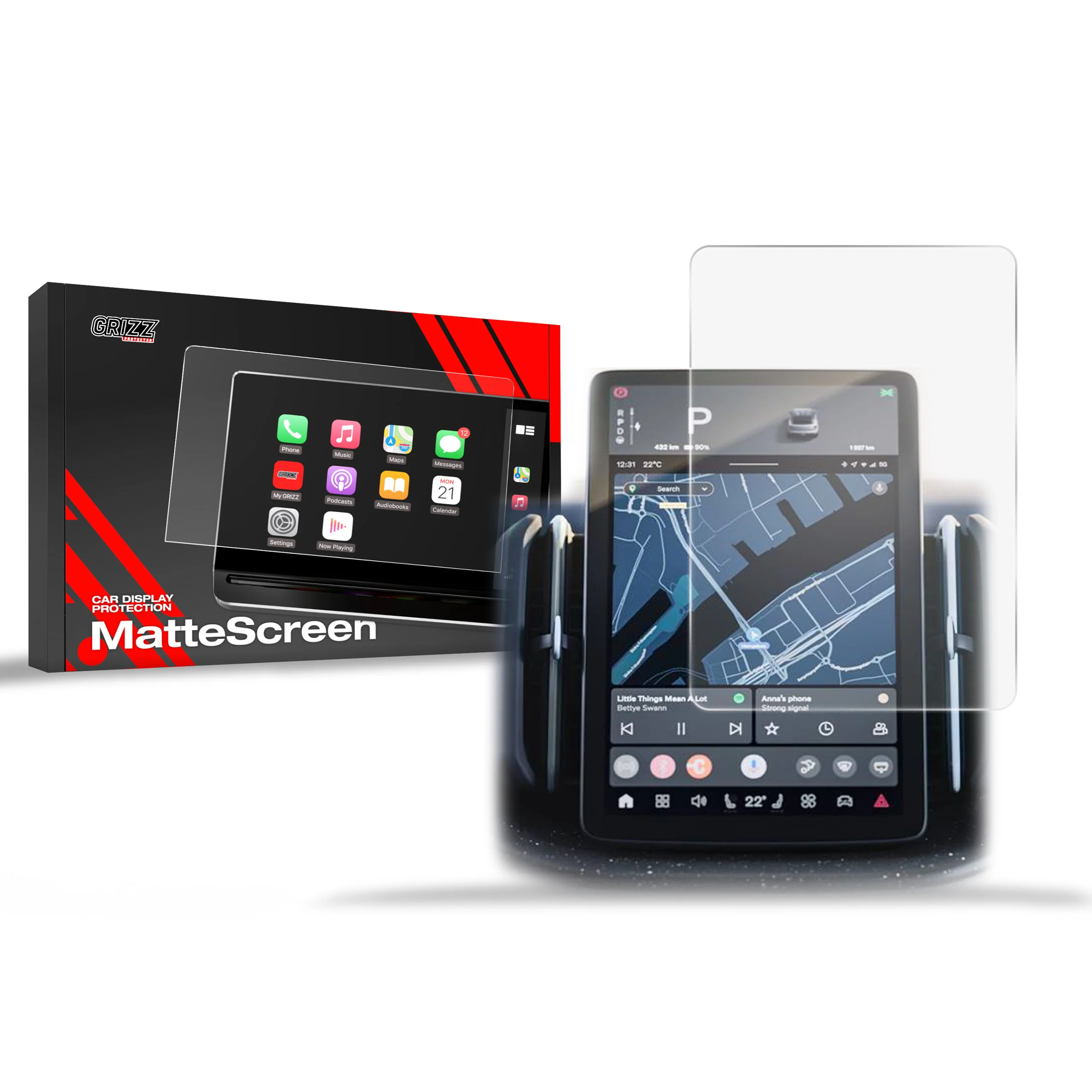 Displayschutzfolie für Volvo EX30 12,3" (2024-2026) Anti-Fingerprint, Matt