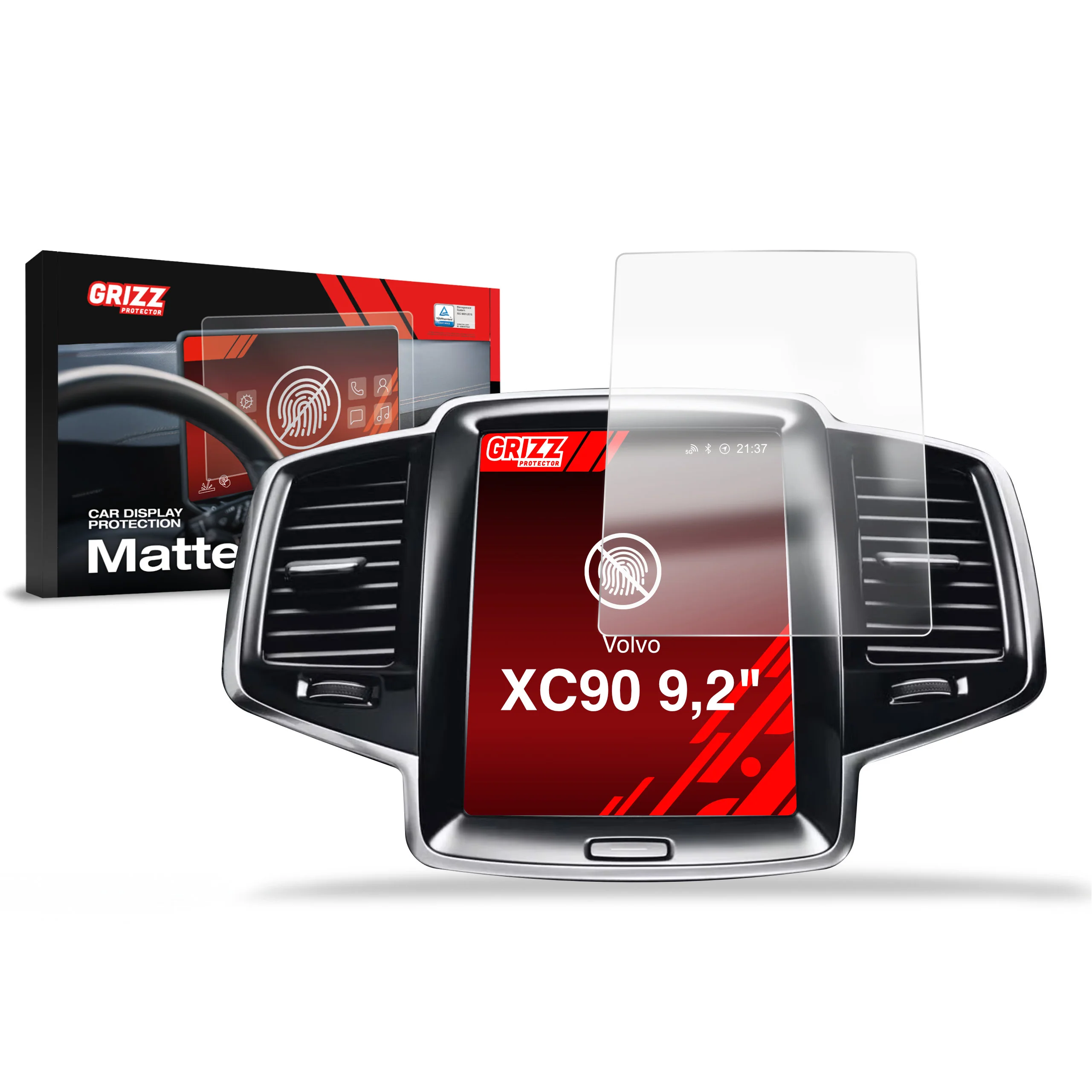 Displayschutzfolie für Volvo XC90 (2015-2020) Anti-Fingerprint, Matt