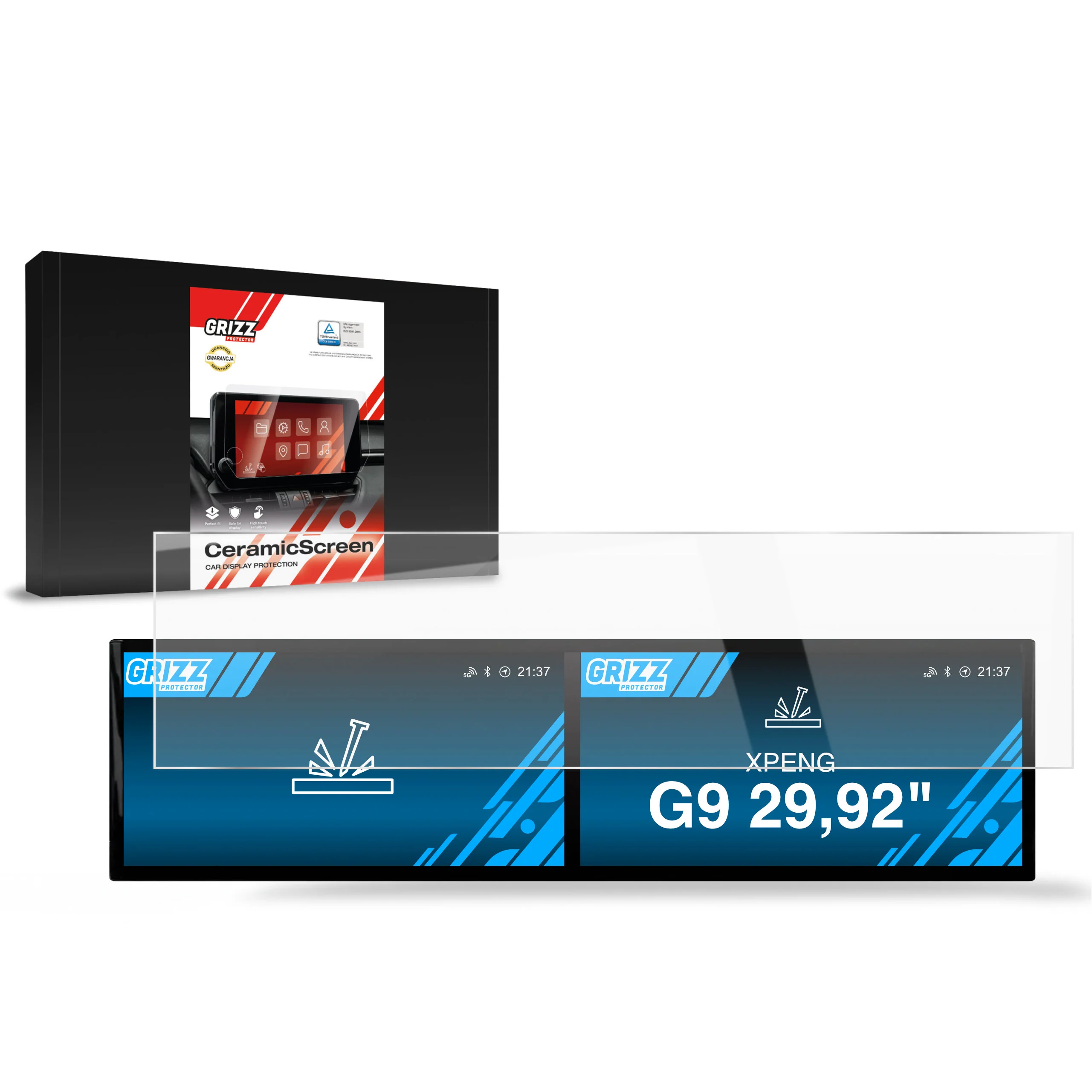 Displayschutzfolie für XPENG G9 29,92" (2023-2026) Navi Folie, Kratzfest, Klar