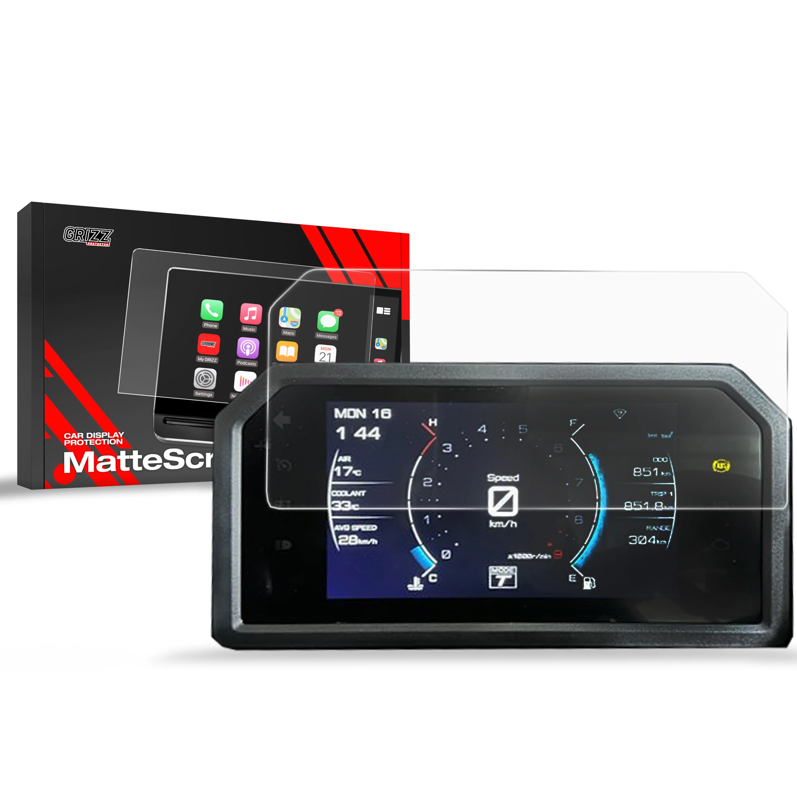 Displayschutzfolie für Yamaha TMAX TECH MAX 7" (2024-2026) Anti-Fingerprint, Matt