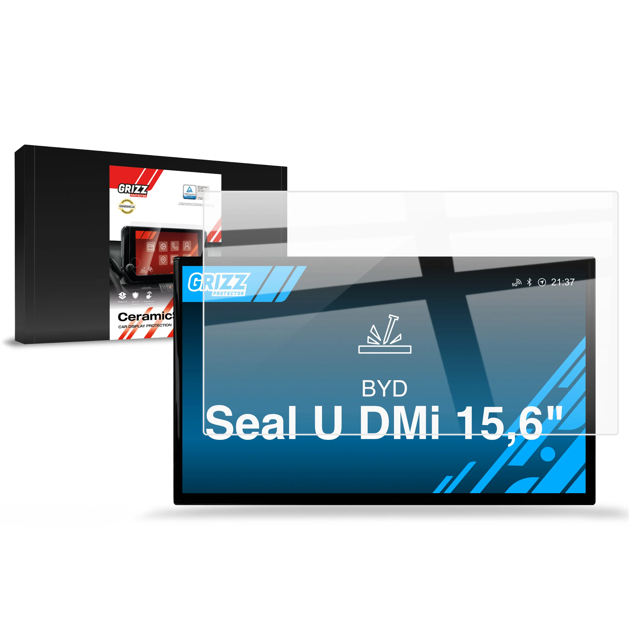 Grizz Navigation Displayschutzfolie für BYD SEAL U DMi 15,6" (2024-2025) Navi Folie, Kratzfest, Klar