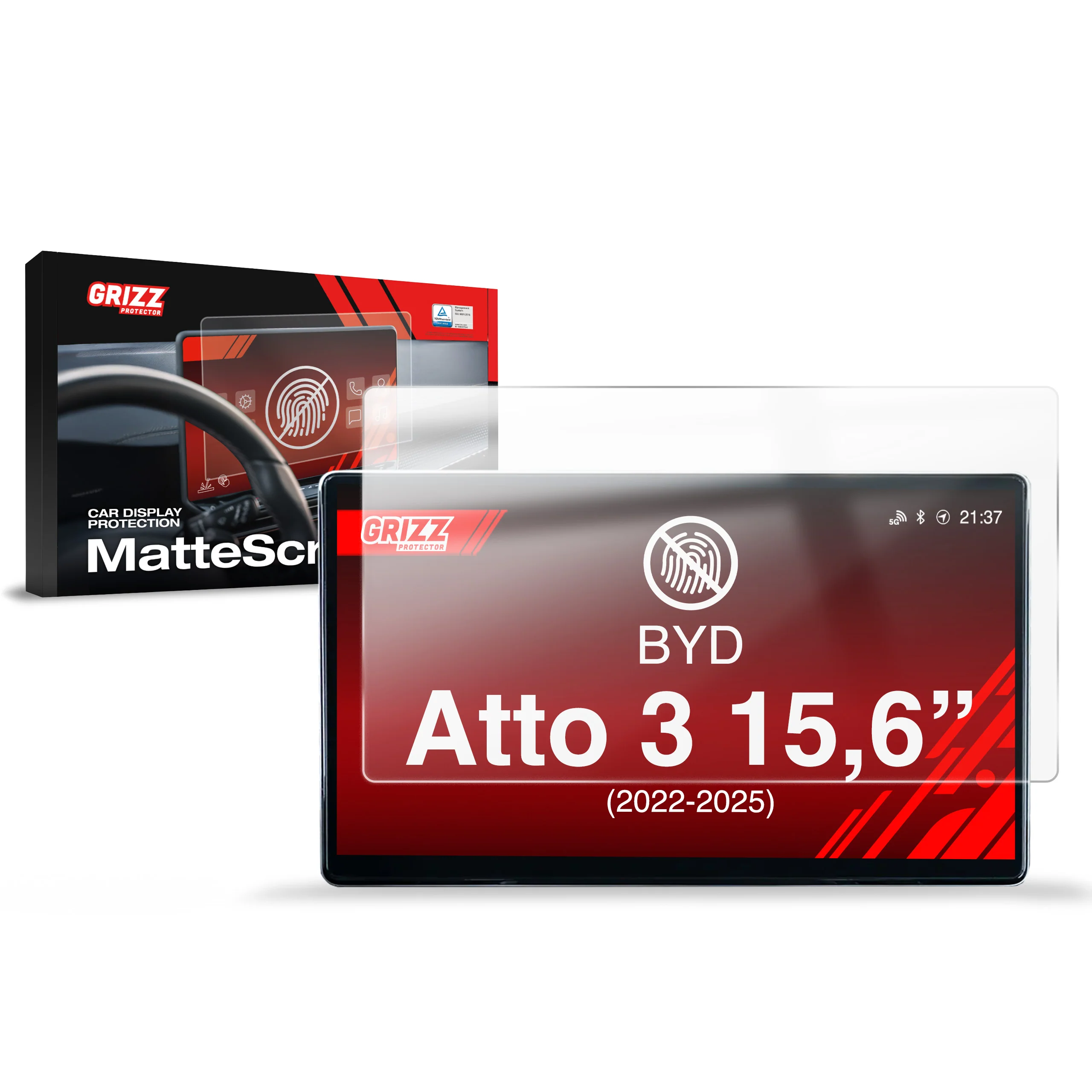 Grizz Navigation Displayschutzfolie für BYD SEAL U DMi 15,6" (2024-2025) Anti-Fingerprint, Matt