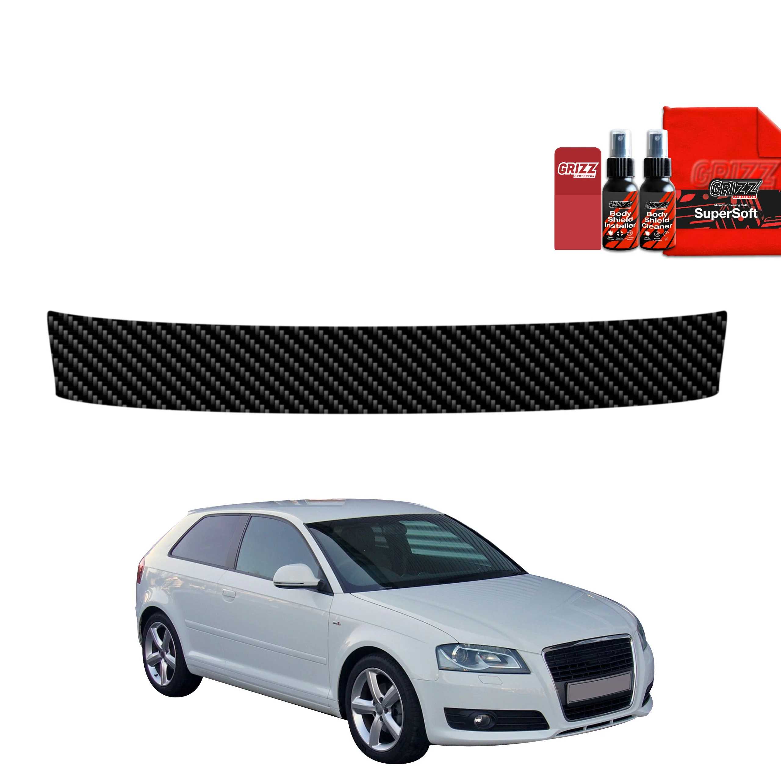Kohlenstoff Schutzfolie für Ladekante - Audi A3 8P Hatchback 3D (2003-2008)