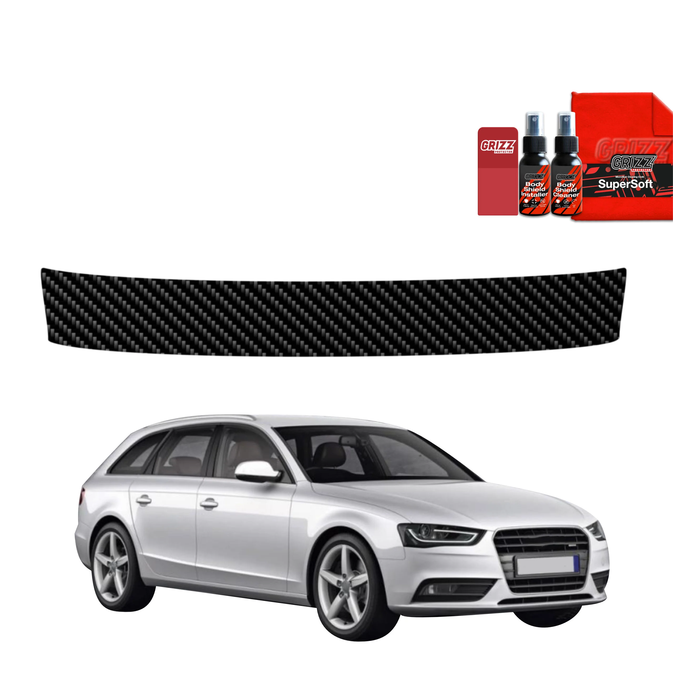 Kohlenstoff Schutzfolie für Ladekante - Audi A4 B8 Avant Facelifting (2011-2015)