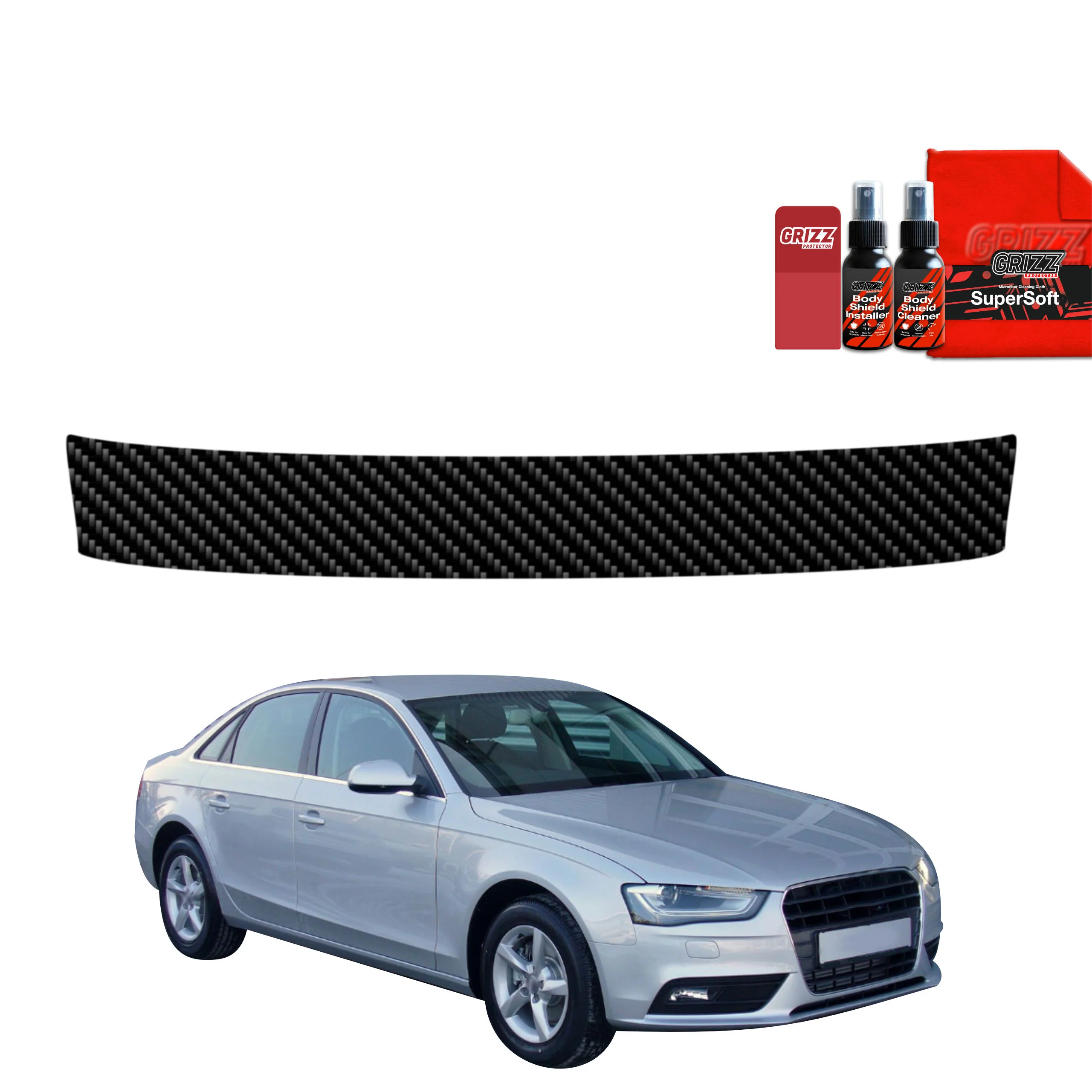 Kohlenstoff Schutzfolie für Ladekante - Audi A4 B8 Sedan Facelifting (2011-2015)