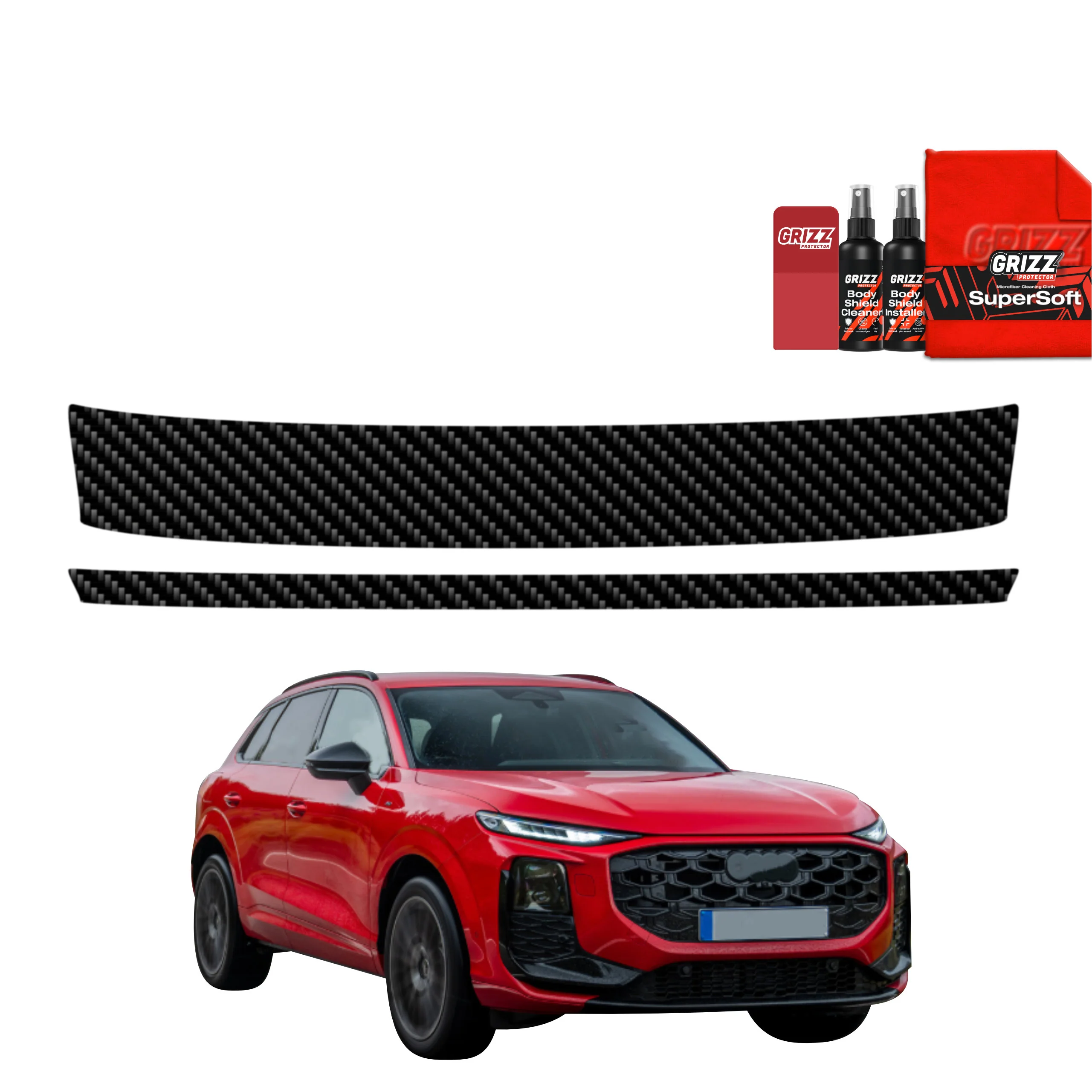 2in1 Kohlenstoff Schutzfolie für Ladekante - Audi Q3 (2025-2026)