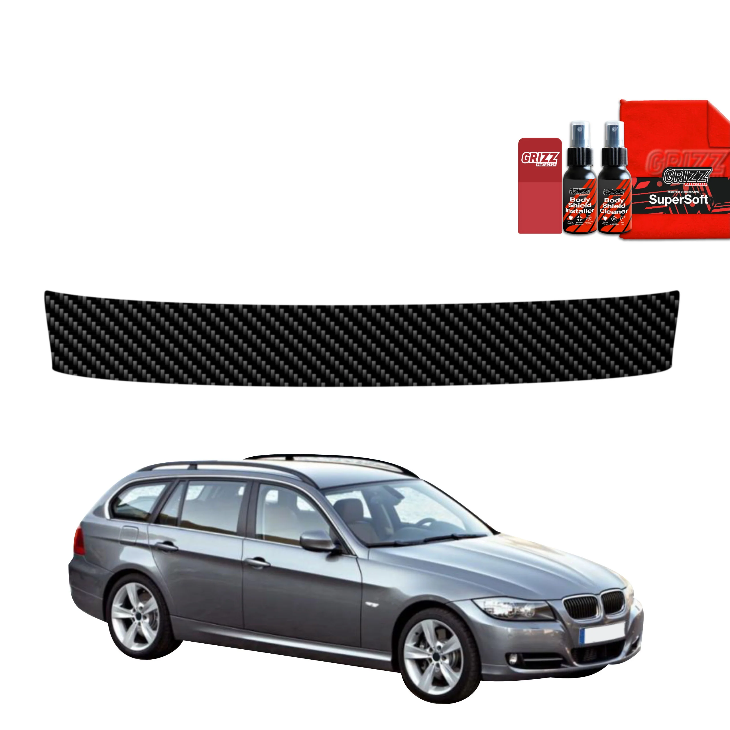 Kohlenstoff Schutzfolie für Ladekante - BMW 3 E91 Kombi LCI (2008-2012)