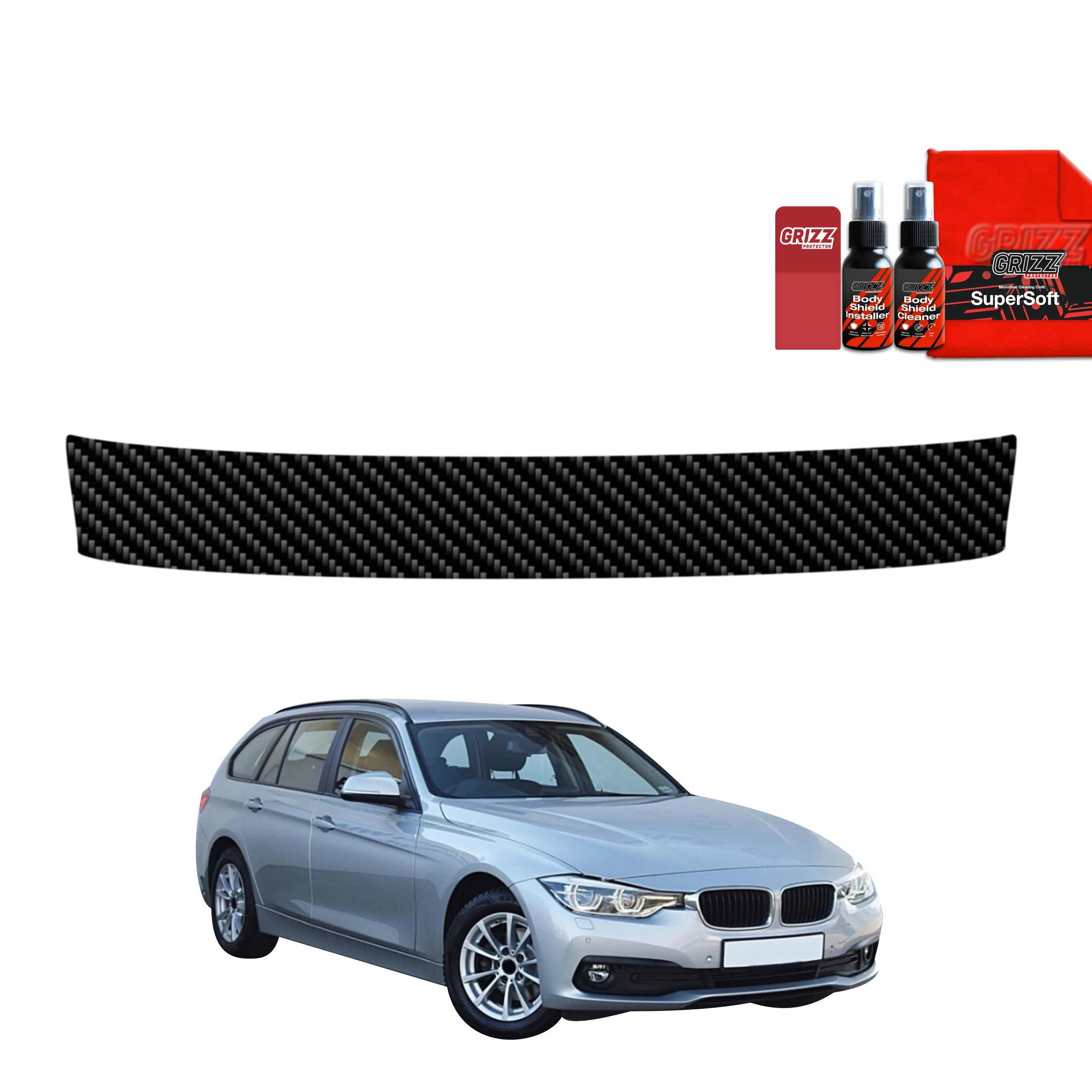 Kohlenstoff Schutzfolie für Ladekante - BMW 3 F31 Kombi LCI (2015-2018)