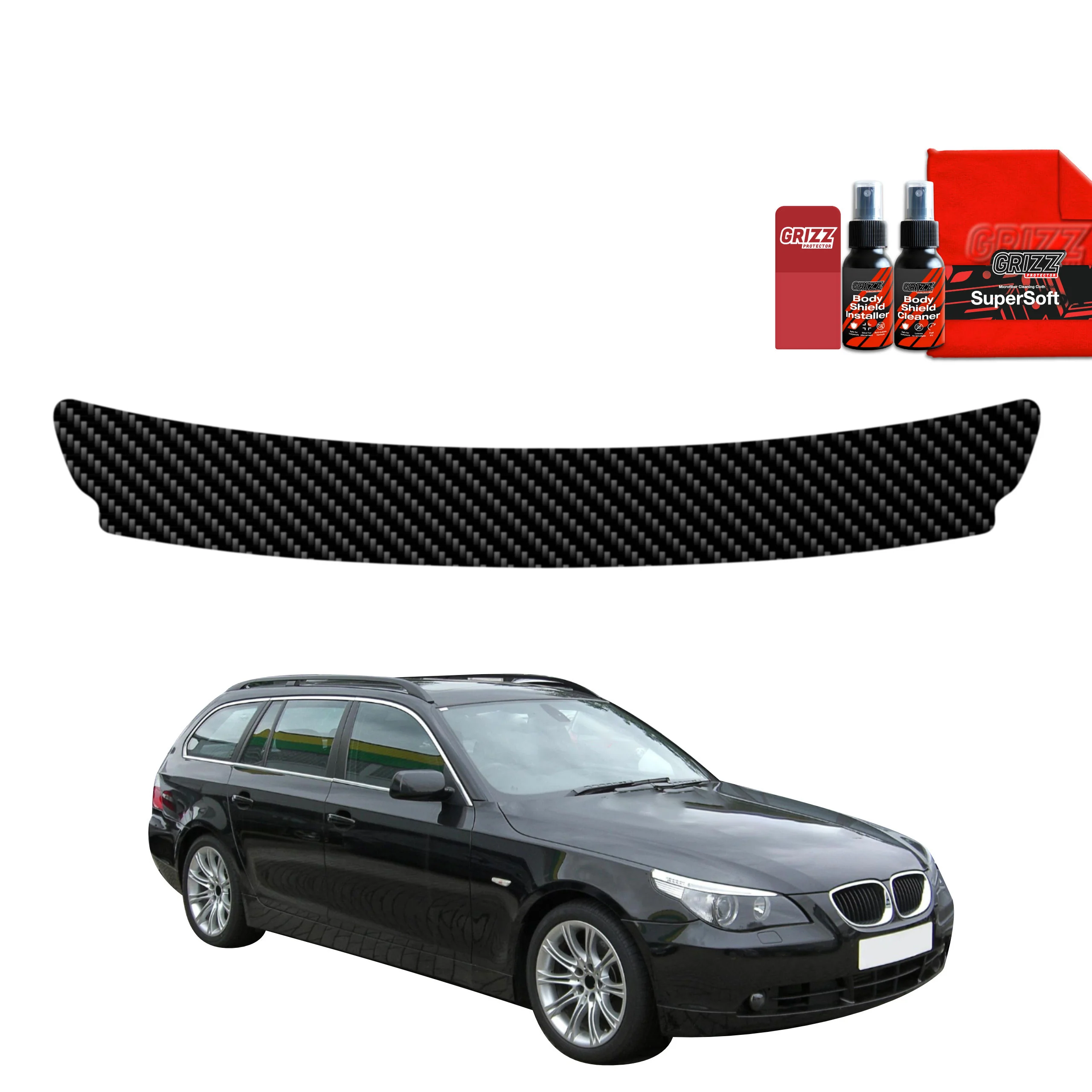 Kohlenstoff Schutzfolie für Ladekante - BMW 5 E61 Kombi PreLCI (2003-2007)