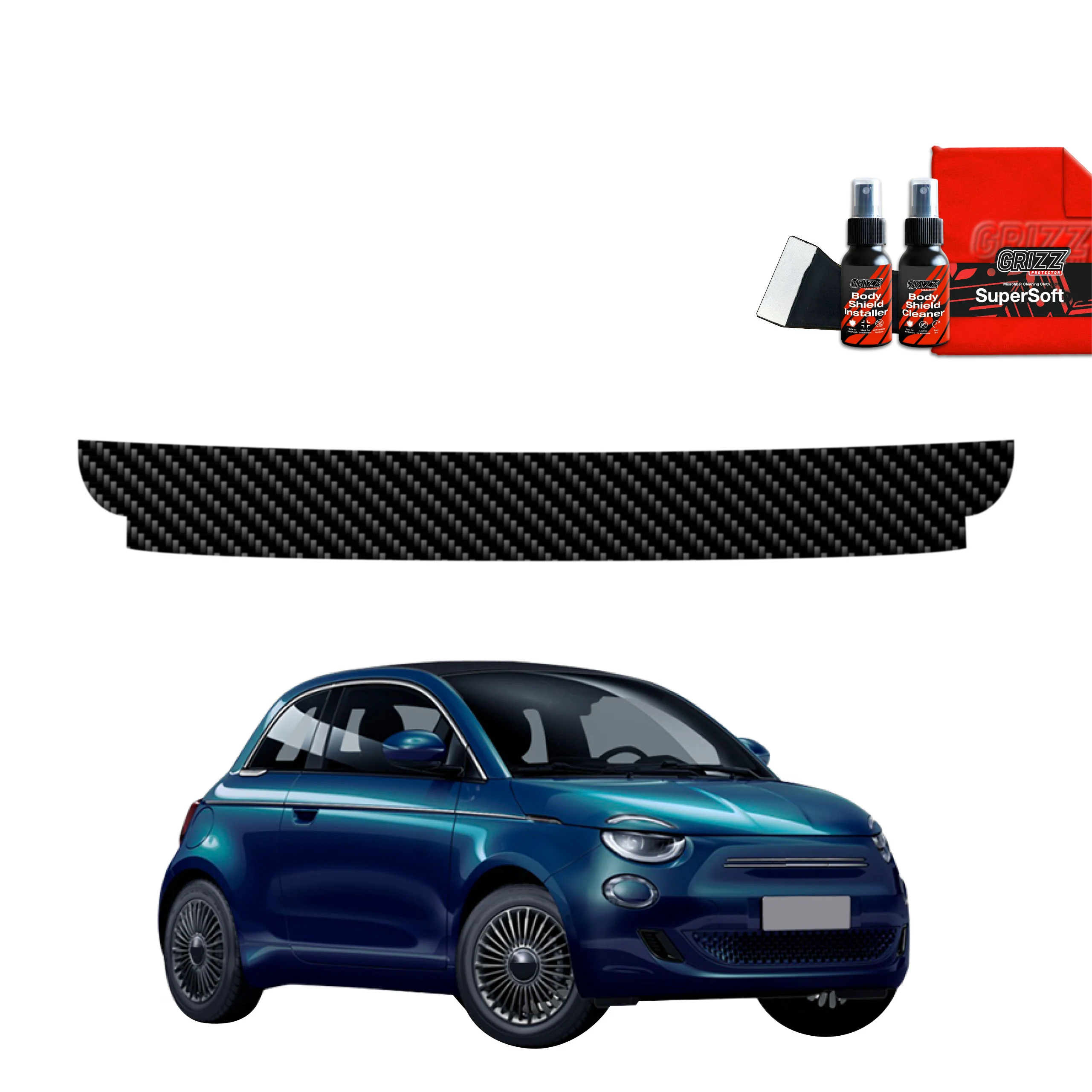 Kohlenstoff Schutzfolie für Ladekante - Fiat 500 (2016-2026)