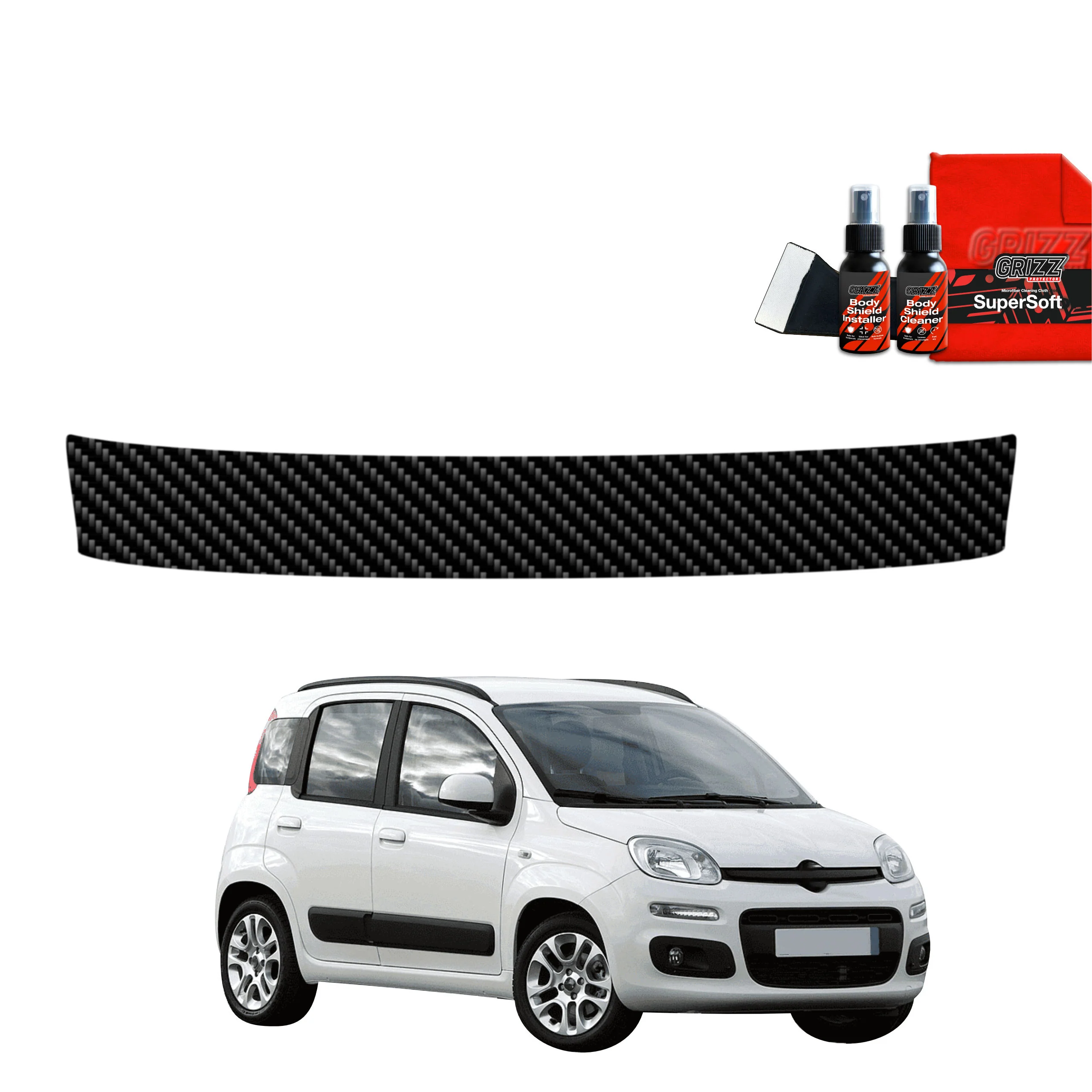 Kohlenstoff Schutzfolie für Ladekante - Fiat Panda 3 Hatchback 5D (2011-2016)