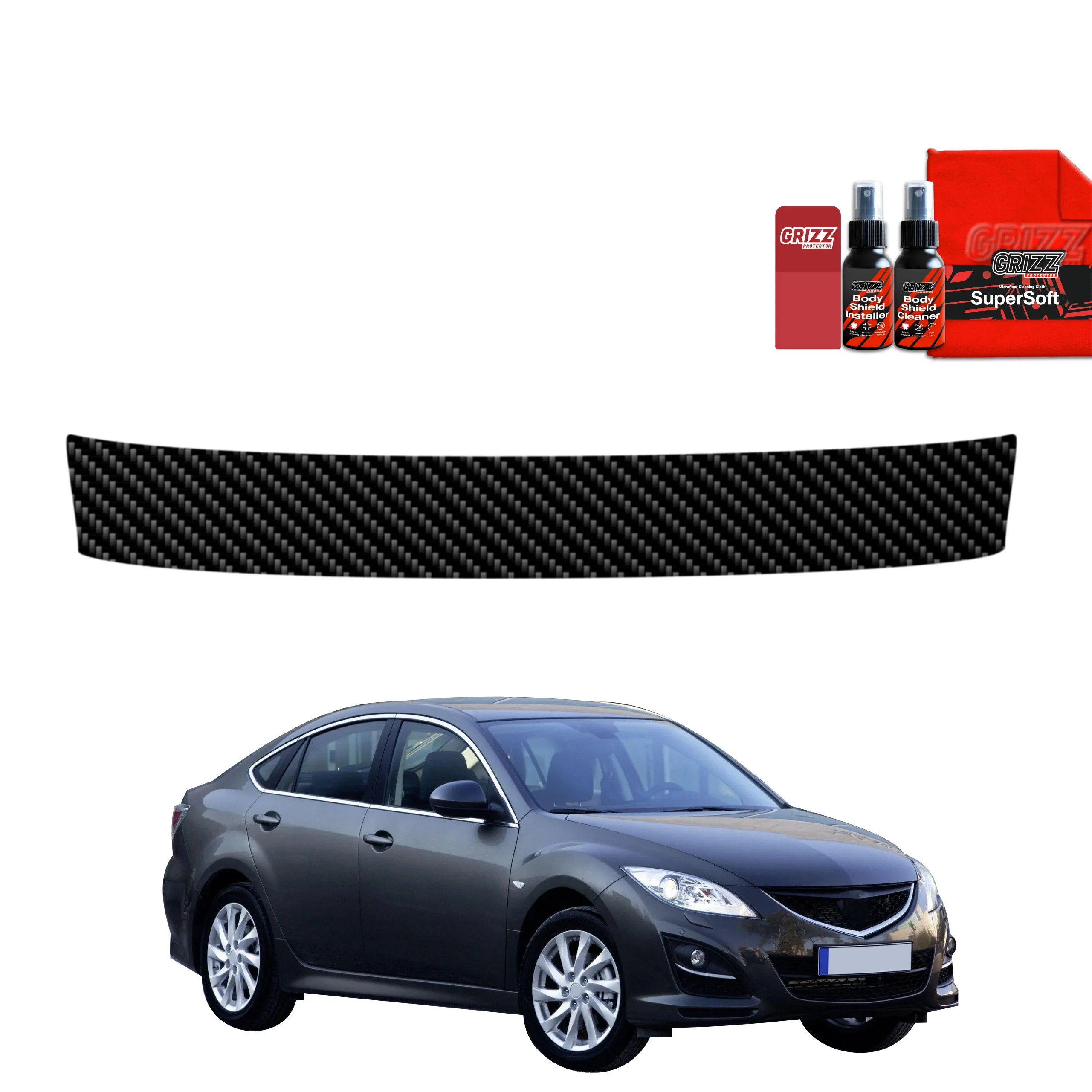 Kohlenstoff Schutzfolie für Ladekante - Mazda 6 2 Sedan 4D (2010-2013)
