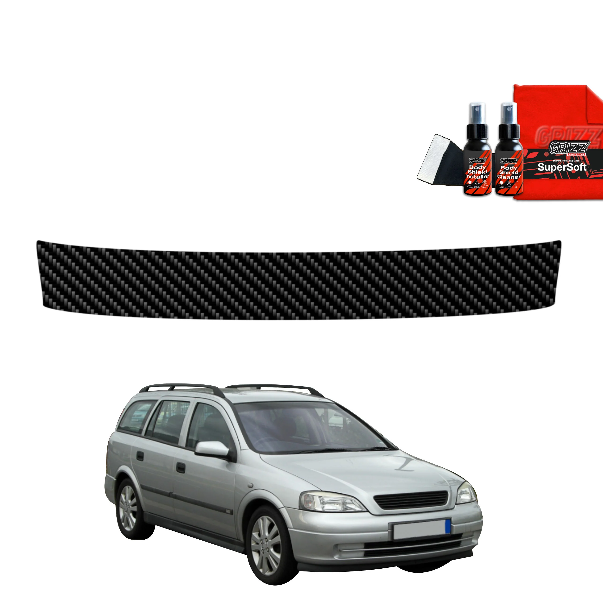 Kohlenstoff Schutzfolie für Ladekante - Opel Astra G Kombi (1998-2009)