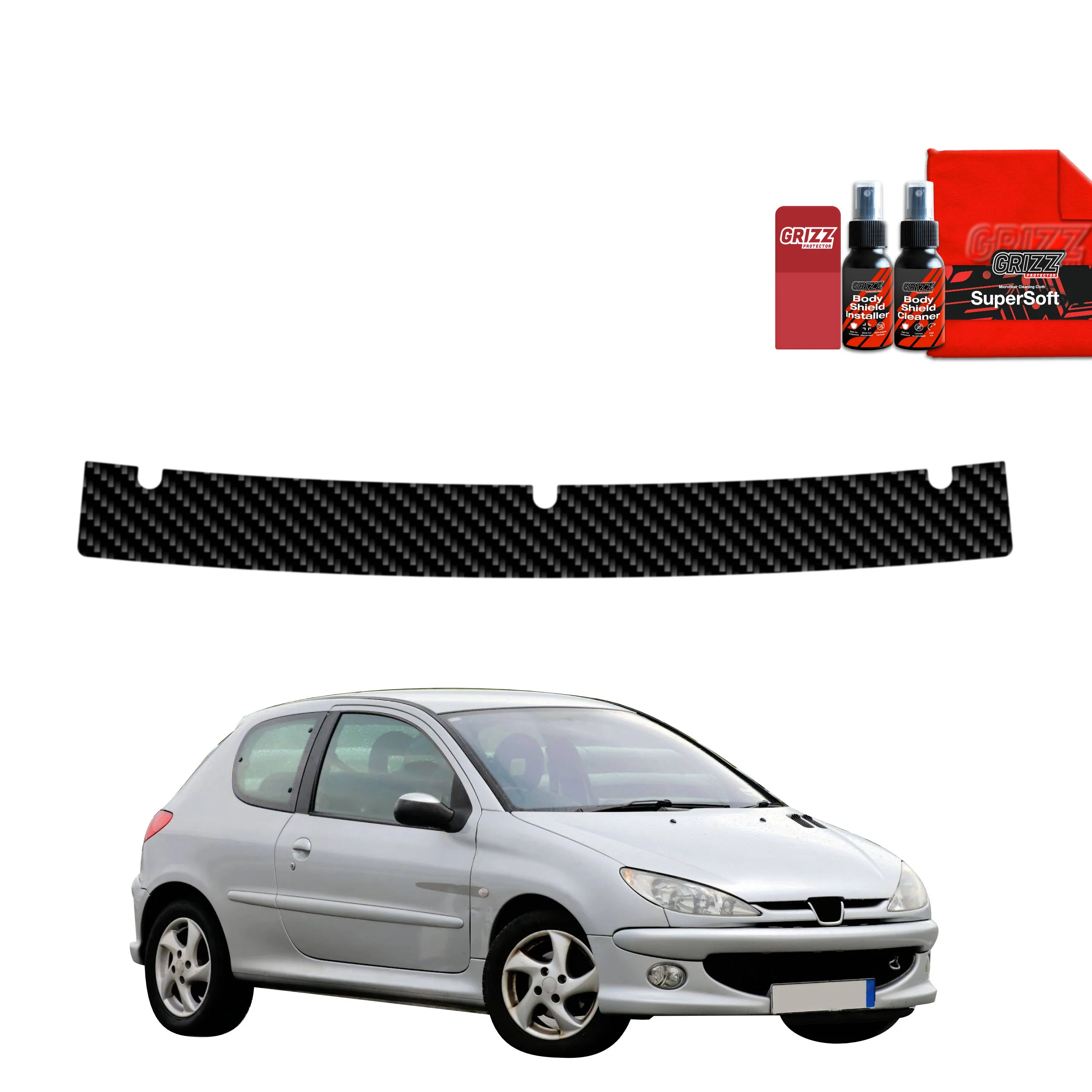 Kohlenstoff Schutzfolie für Ladekante - Peugeot 206 (1998-2009)
