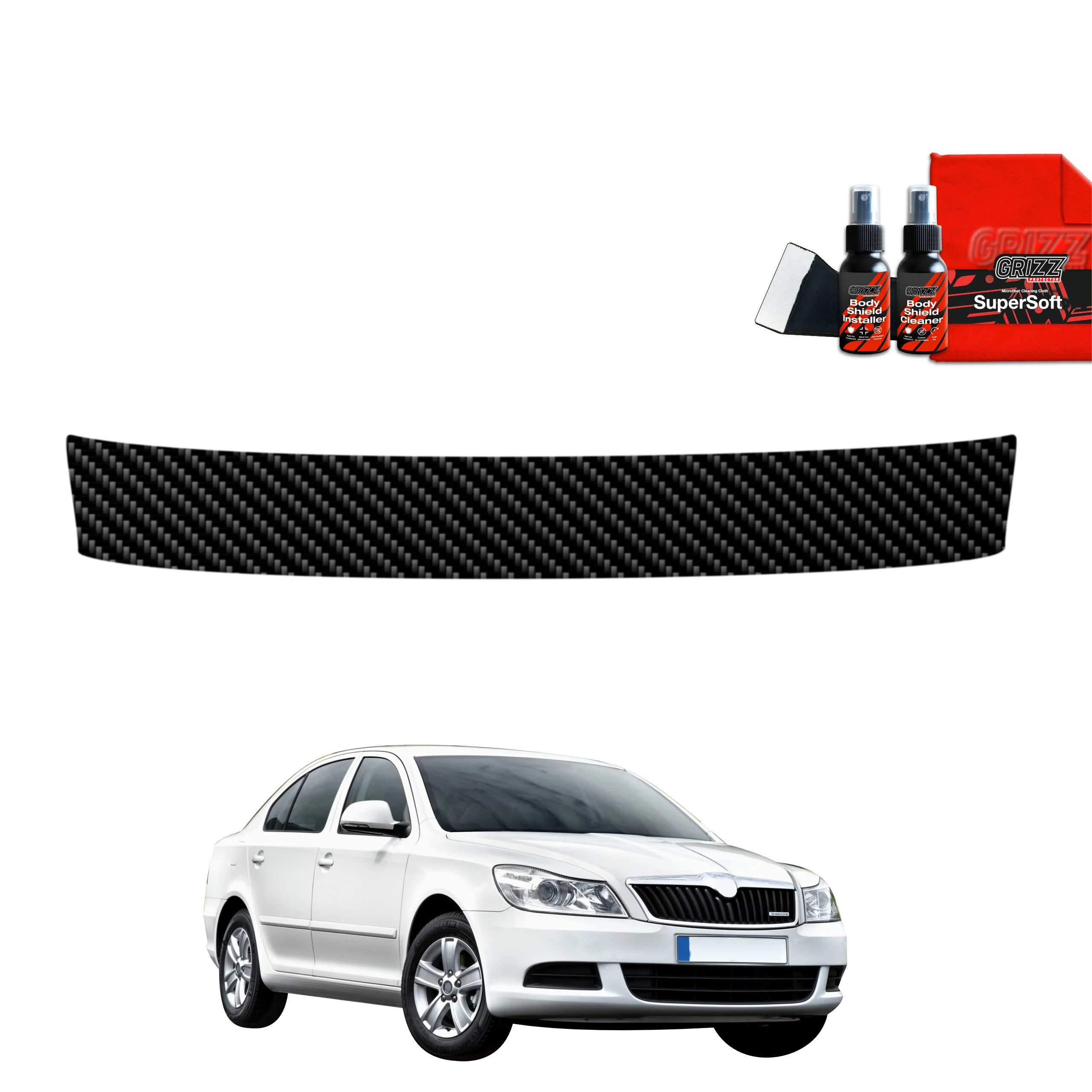 Kohlenstoff Schutzfolie für Ladekante - Skoda Octavia 2 Sedan Facelifting (2008-2013)