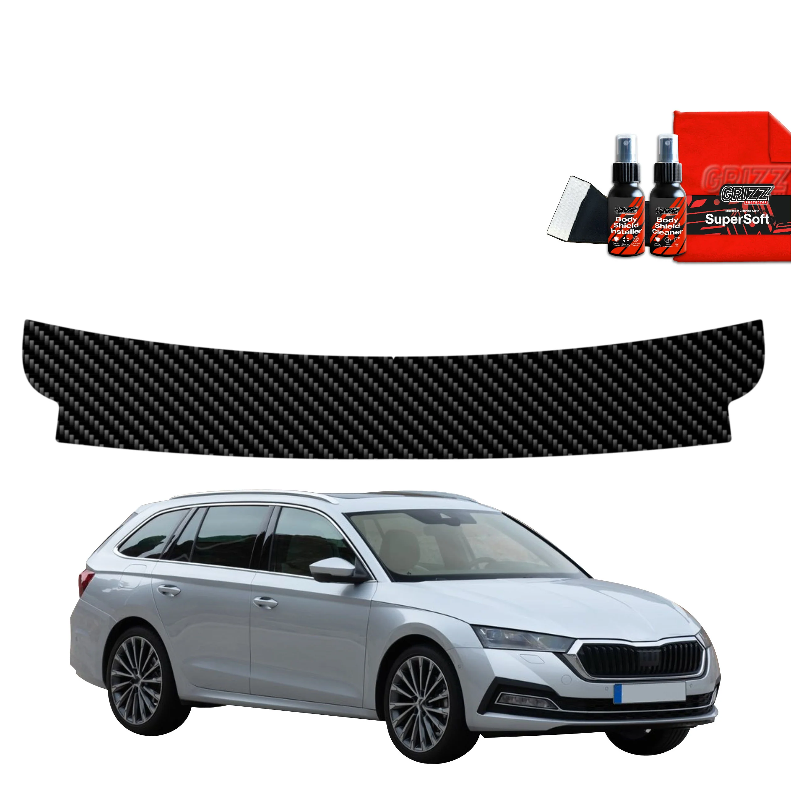 Kohlenstoff Schutzfolie fĂŒr Ladekante - Skoda Octavia 4 Kombi (2019-2024)