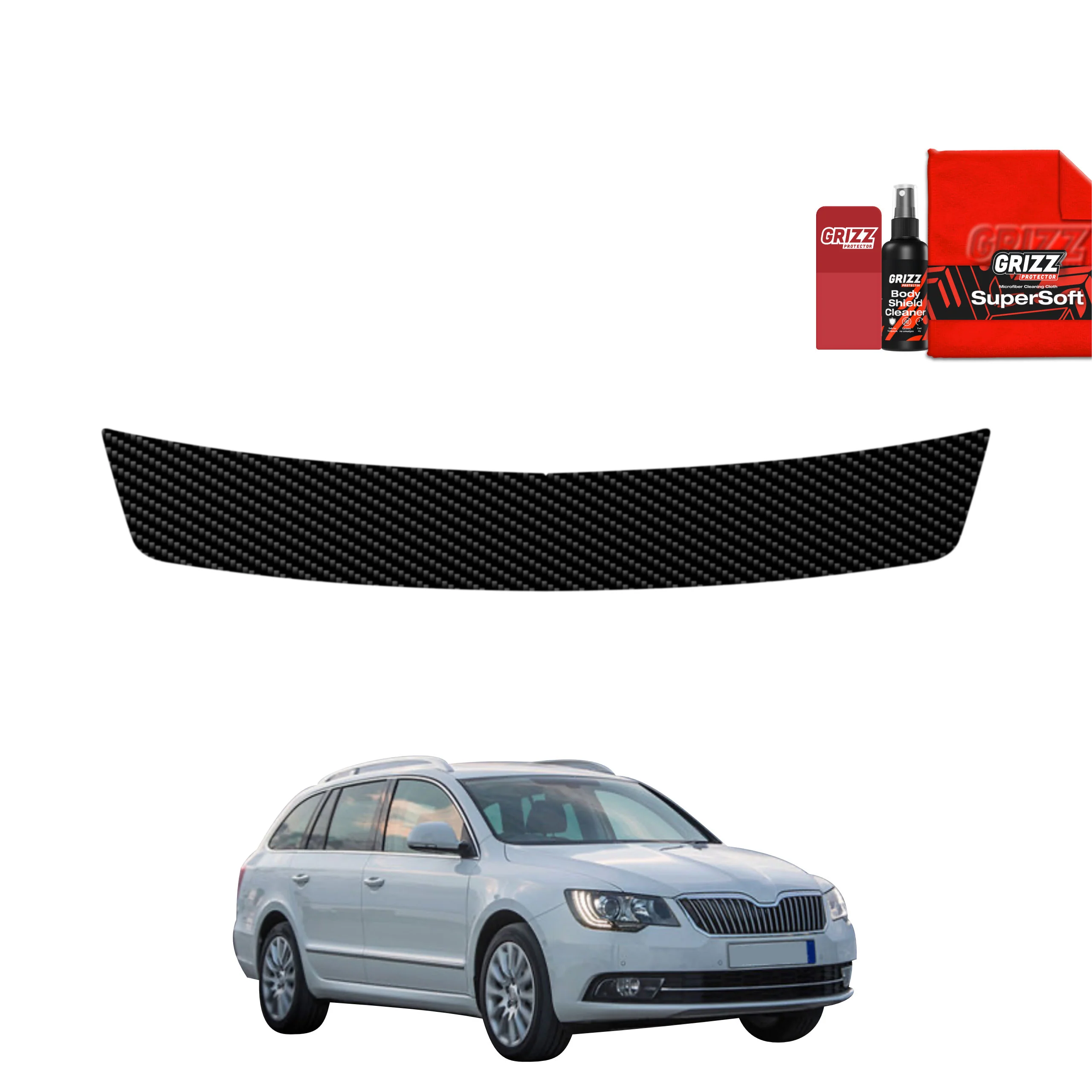 Kohlenstoff Schutzfolie für Ladekante - Skoda Superb 2 Kombi Facelifting (2013-2015)
