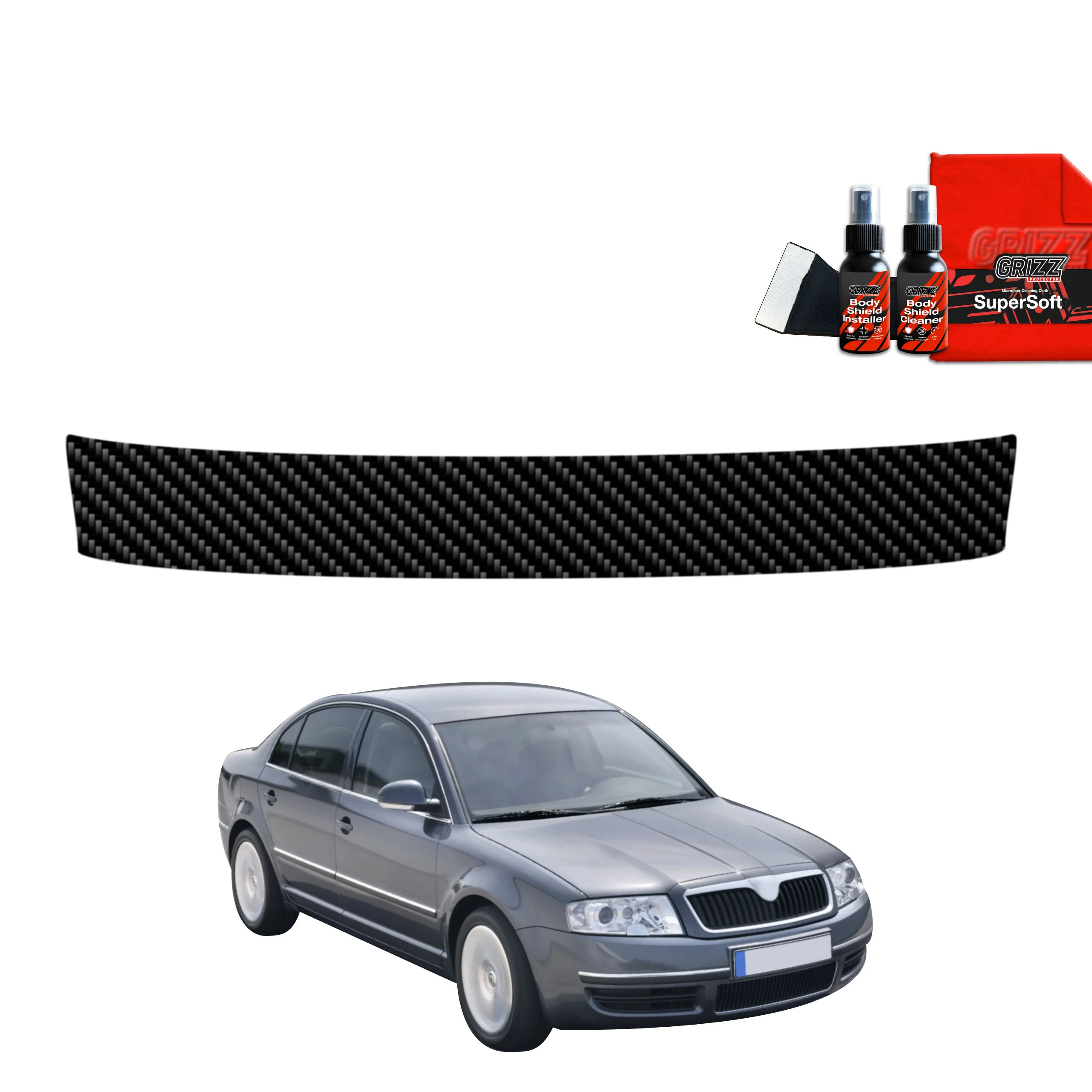Kohlenstoff Schutzfolie für Ladekante - Skoda Superb (2001-2008)