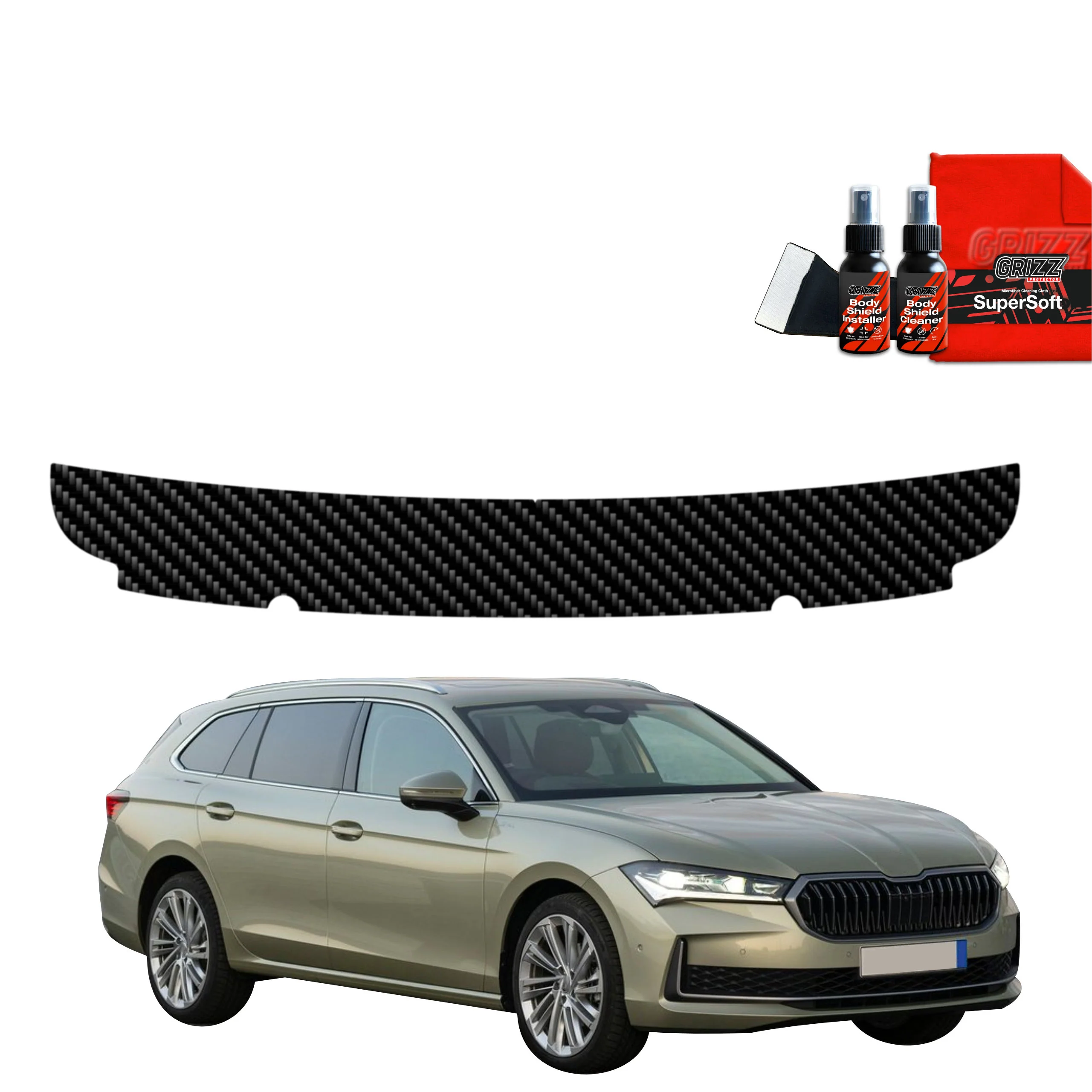 Kohlenstoff Schutzfolie für Ladekante - Skoda Superb 4 Combi (2024-2026)