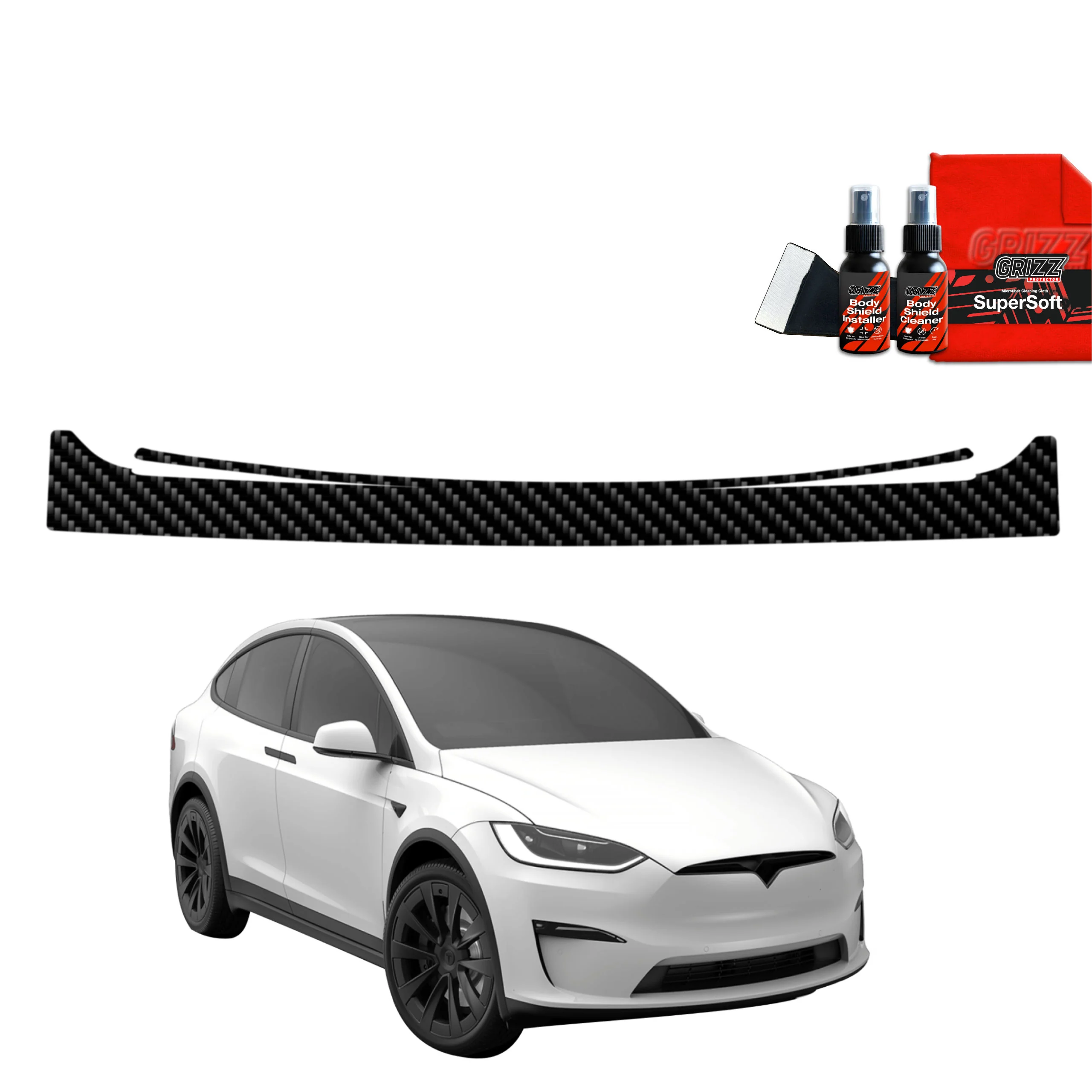 Kohlenstoff Schutzfolie für Ladekante - Tesla Model X (2021-2026)
