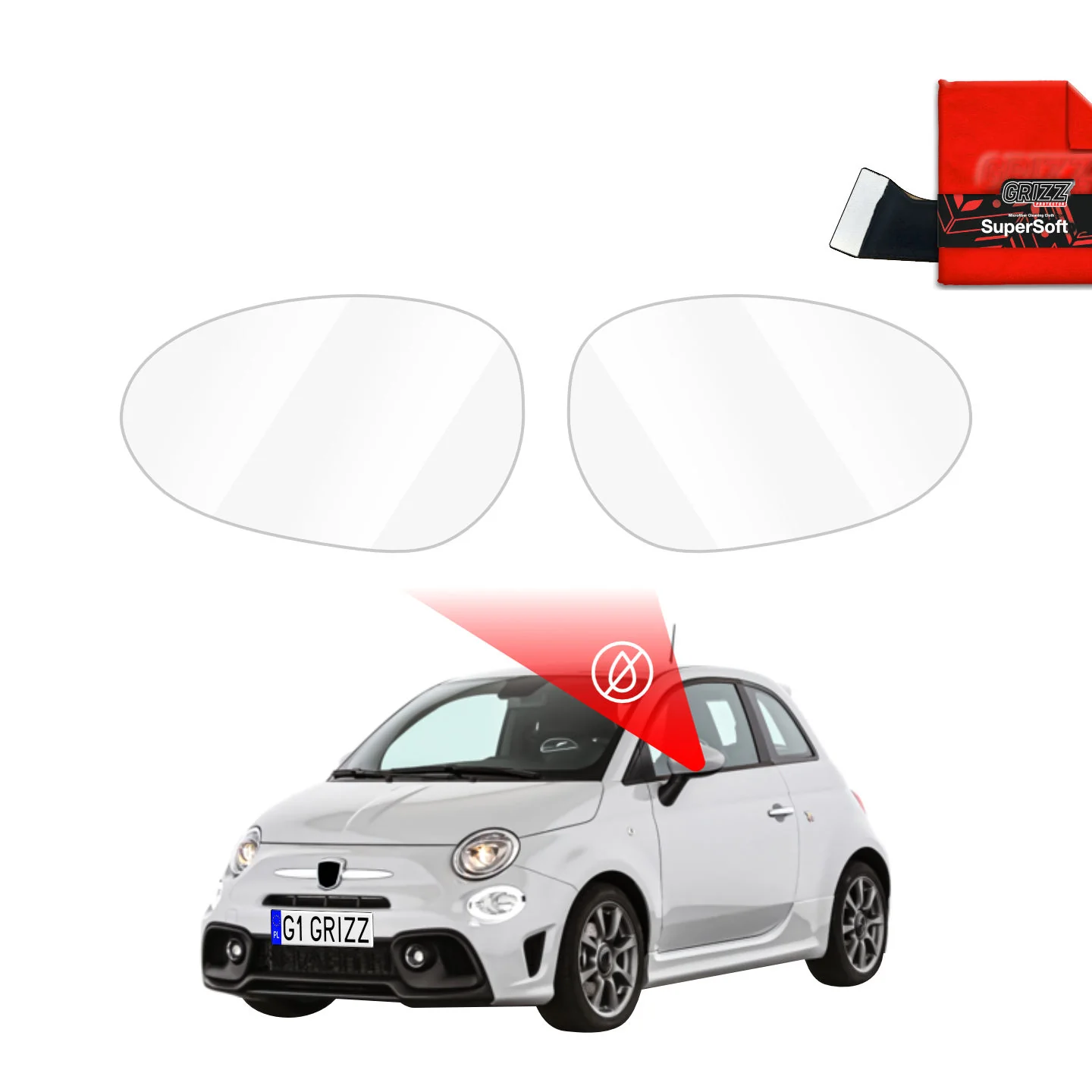 Regenschutzfolie für Außenspiegel - Abarth 695 (2016-2022)