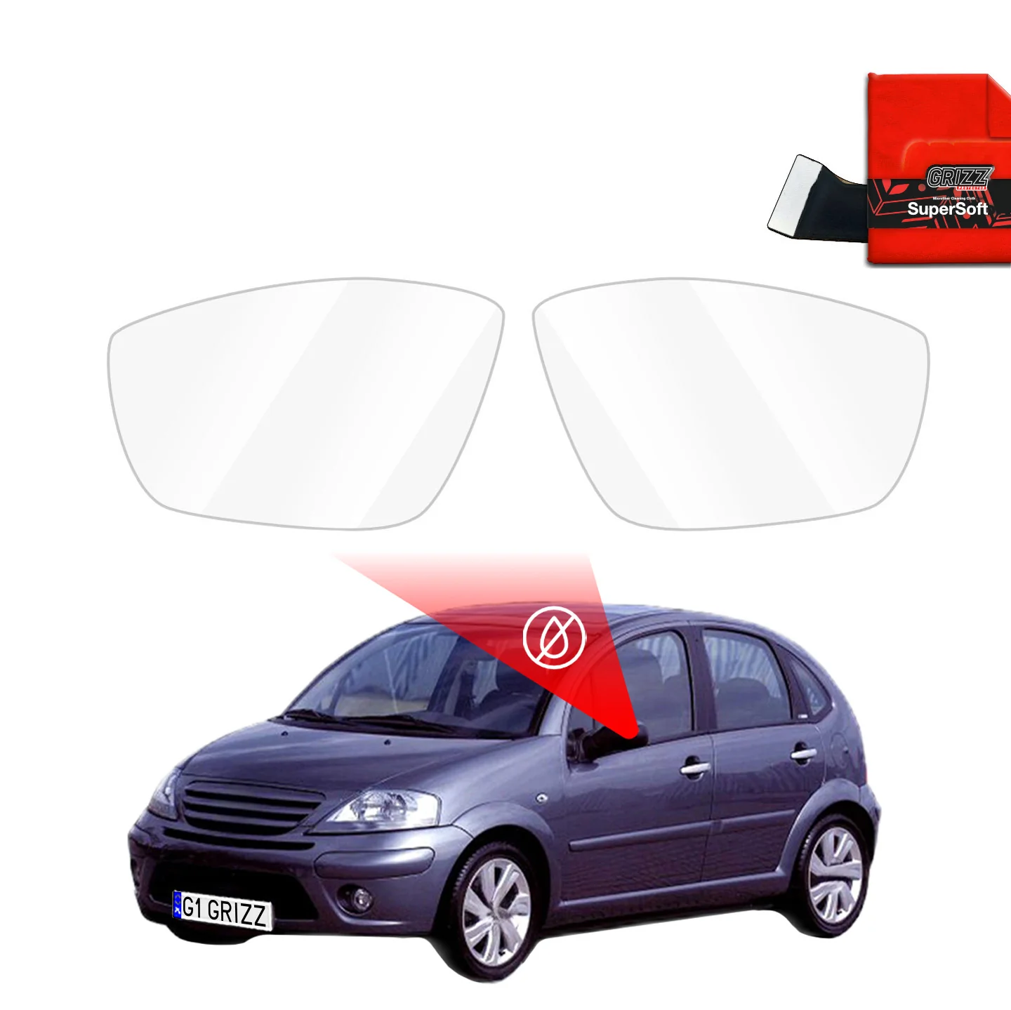 Regenschutzfolie für Außenspiegel - Citroen C3 (2002-2010)