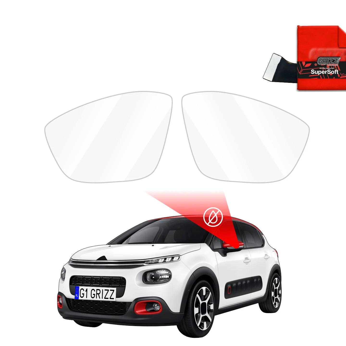 Regenschutzfolie für Außenspiegel - Citroen C3 3 (2016-2020)