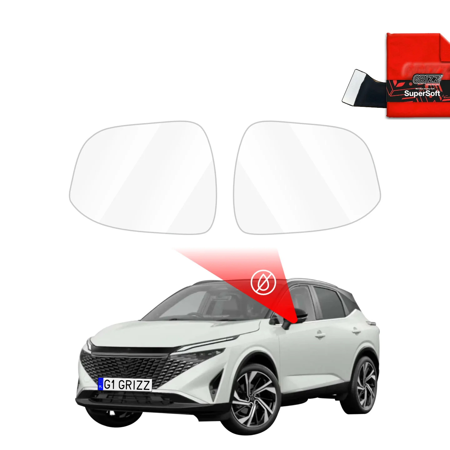Regenschutzfolie für Außenspiegel - Nissan Qashqai 3 Facelift (2024-2026)