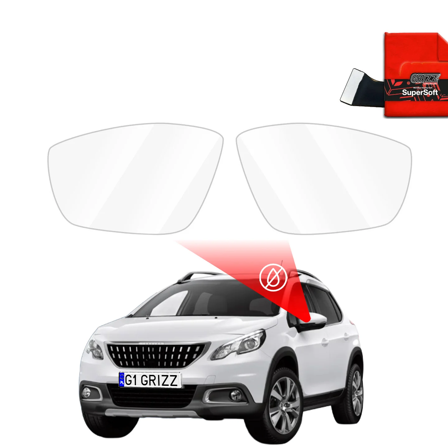 Regenschutzfolie für Außenspiegel - Peugeot 2008 (2013-2019)