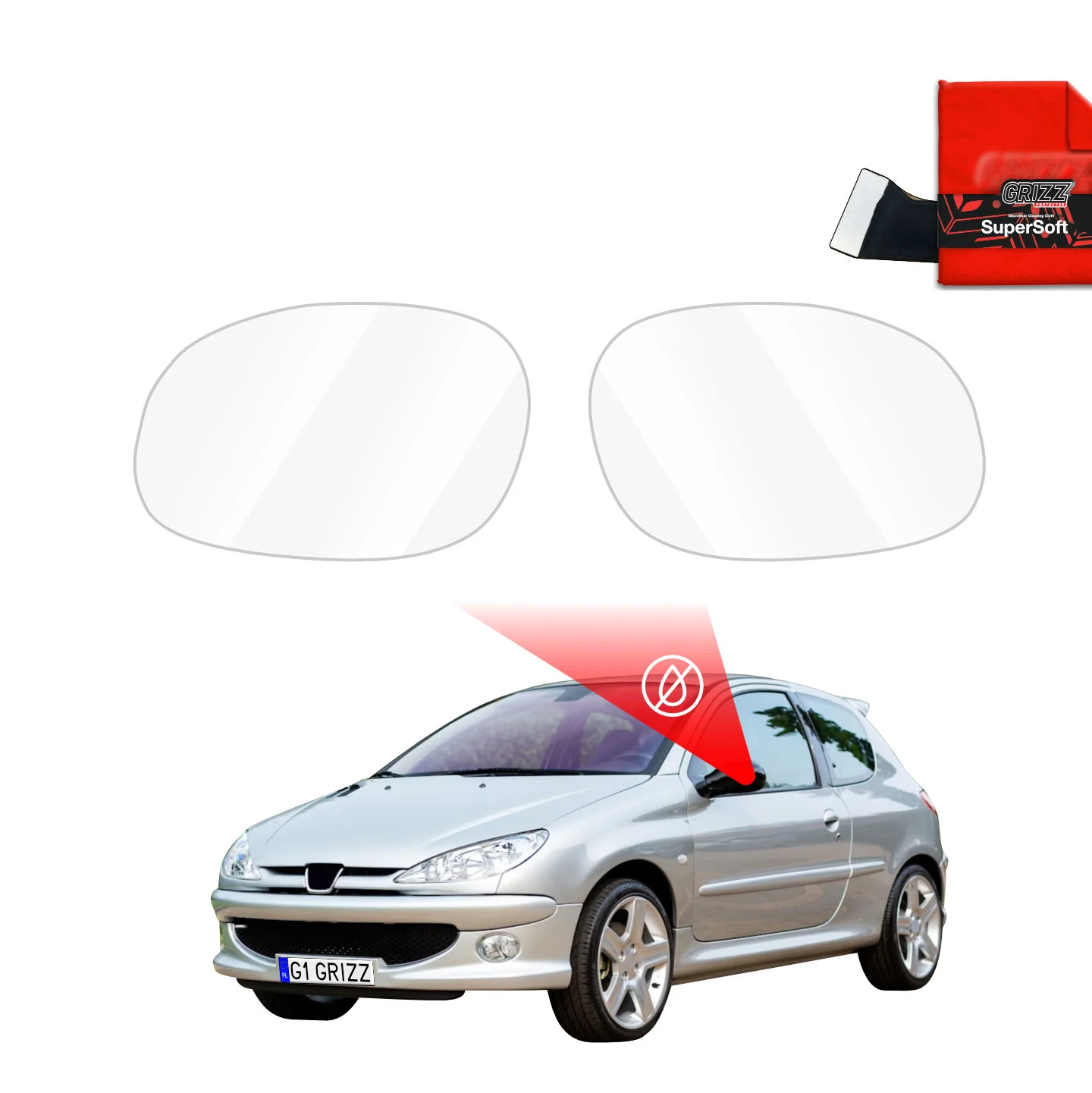 Regenschutzfolie für Außenspiegel - Peugeot 206 (2003-2012)