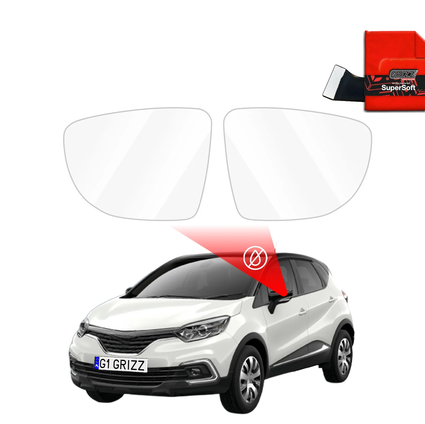 Regenschutzfolie für Außenspiegel - Renault Captur (2013-2019)