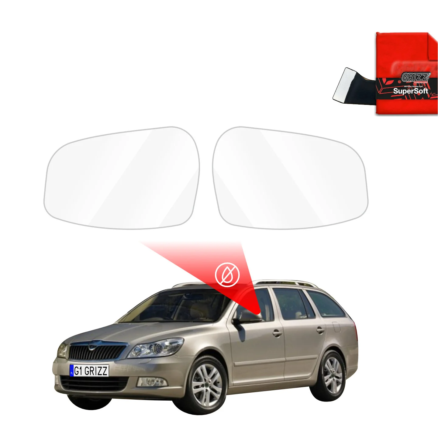 Regenschutzfolie für Außenspiegel - Skoda Octavia 2 Kombi Facelifting (2008-2013)