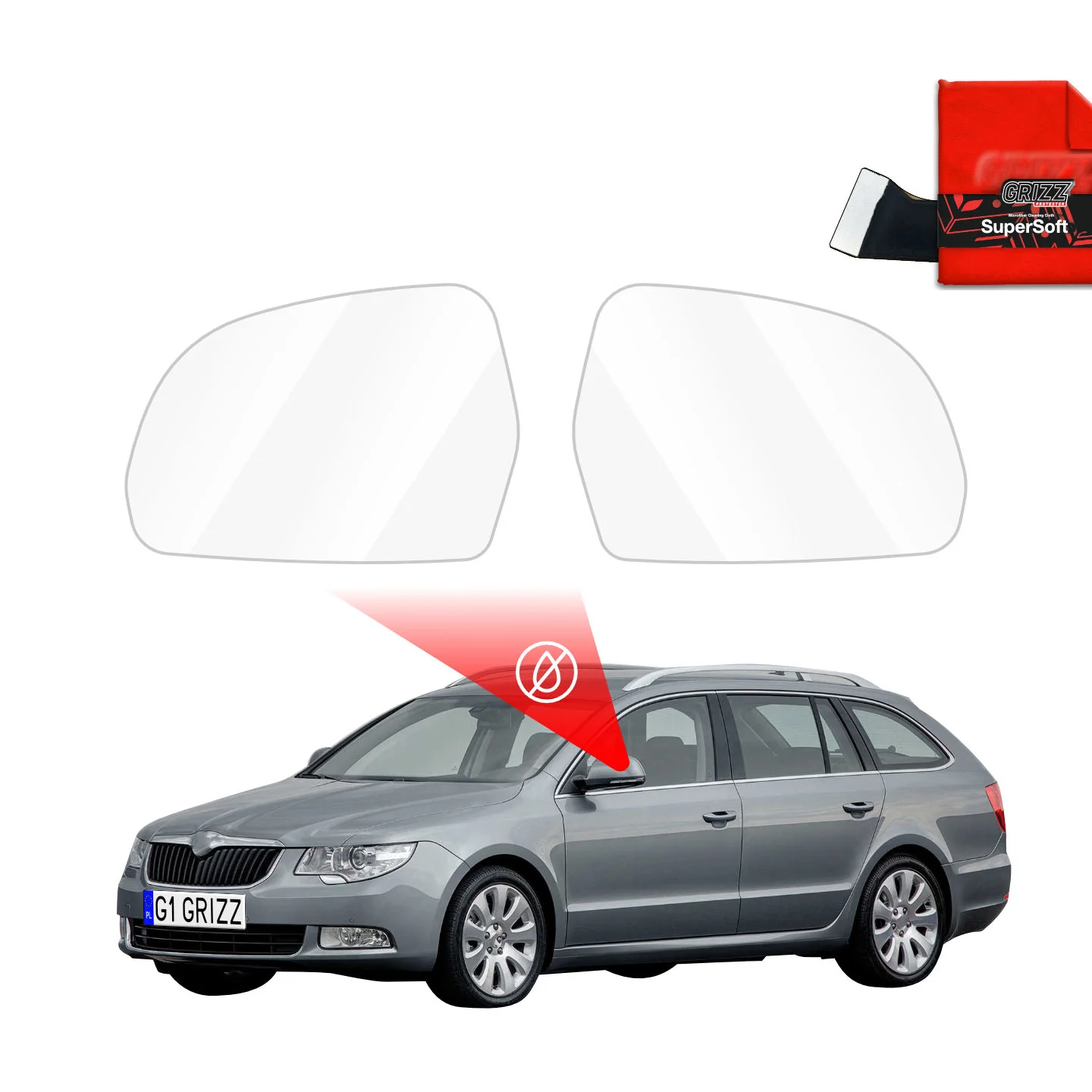 Regenschutzfolie für Außenspiegel - Skoda Superb 2 (2008-2015)