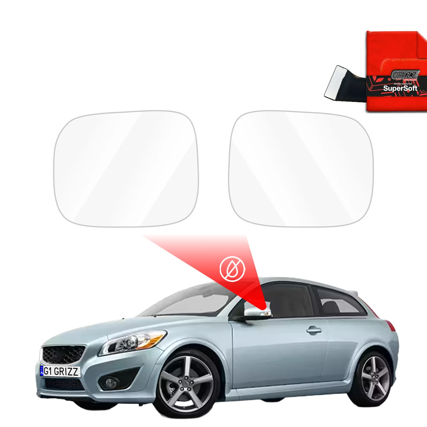 Regenschutzfolie für Außenspiegel - Volvo C30 (2006-2012)