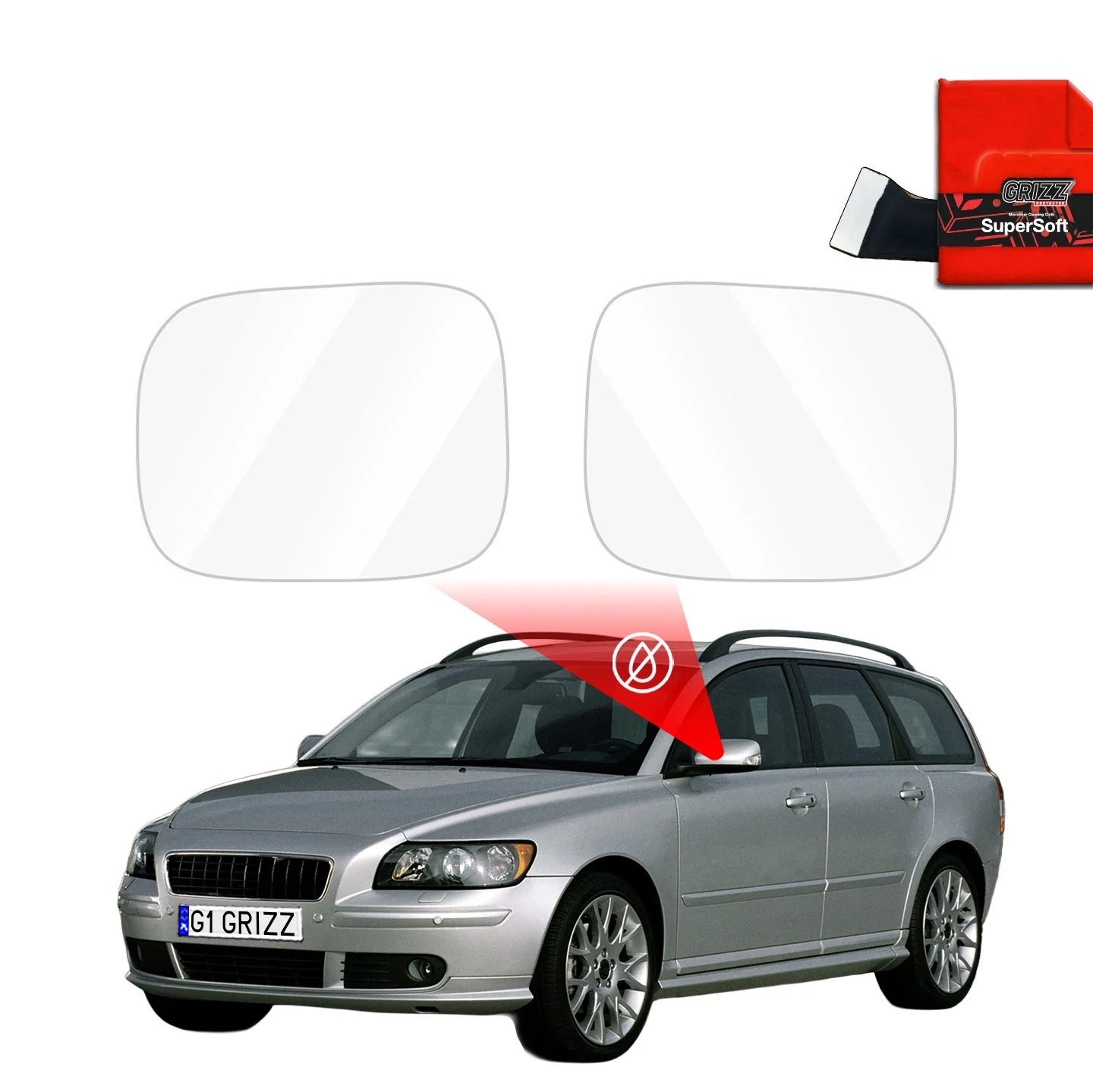 Regenschutzfolie für Außenspiegel - Volvo V50 (2004-2012)