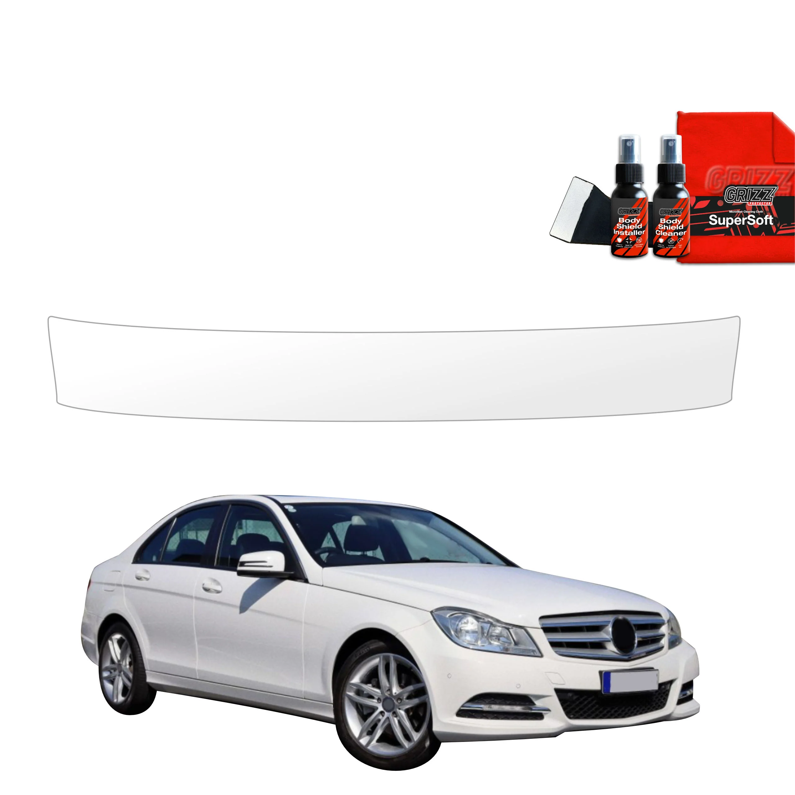 Schutzfolie für Ladekante - Mercedes Benz C Klasse W204 Sedan Facelifting (2011-2014)