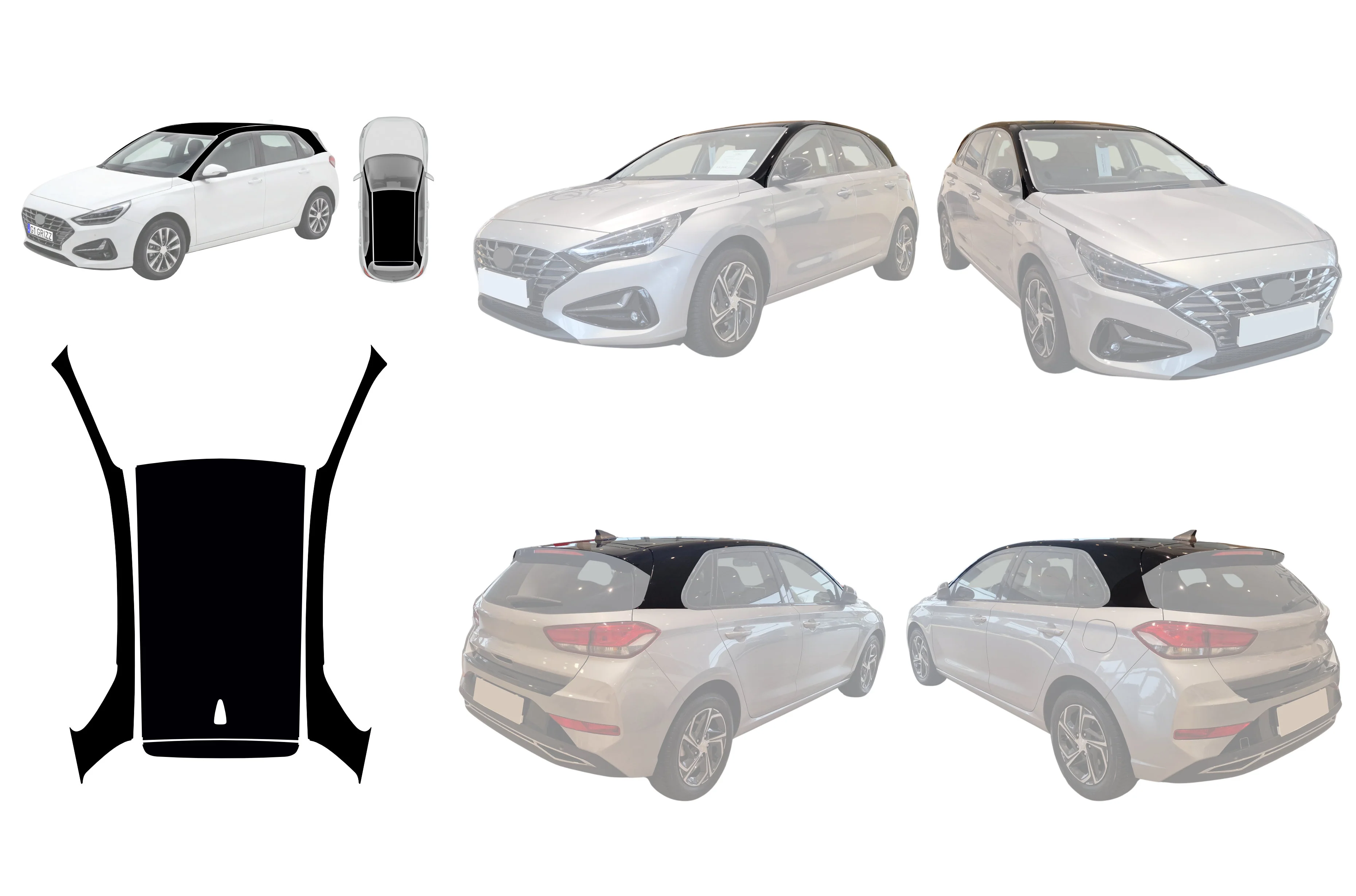 Schutzfolie zum Ăndern der Dachfarbe und SĂ€ulen - Hyundai i30 Wagon (2020-2026) - Image 2