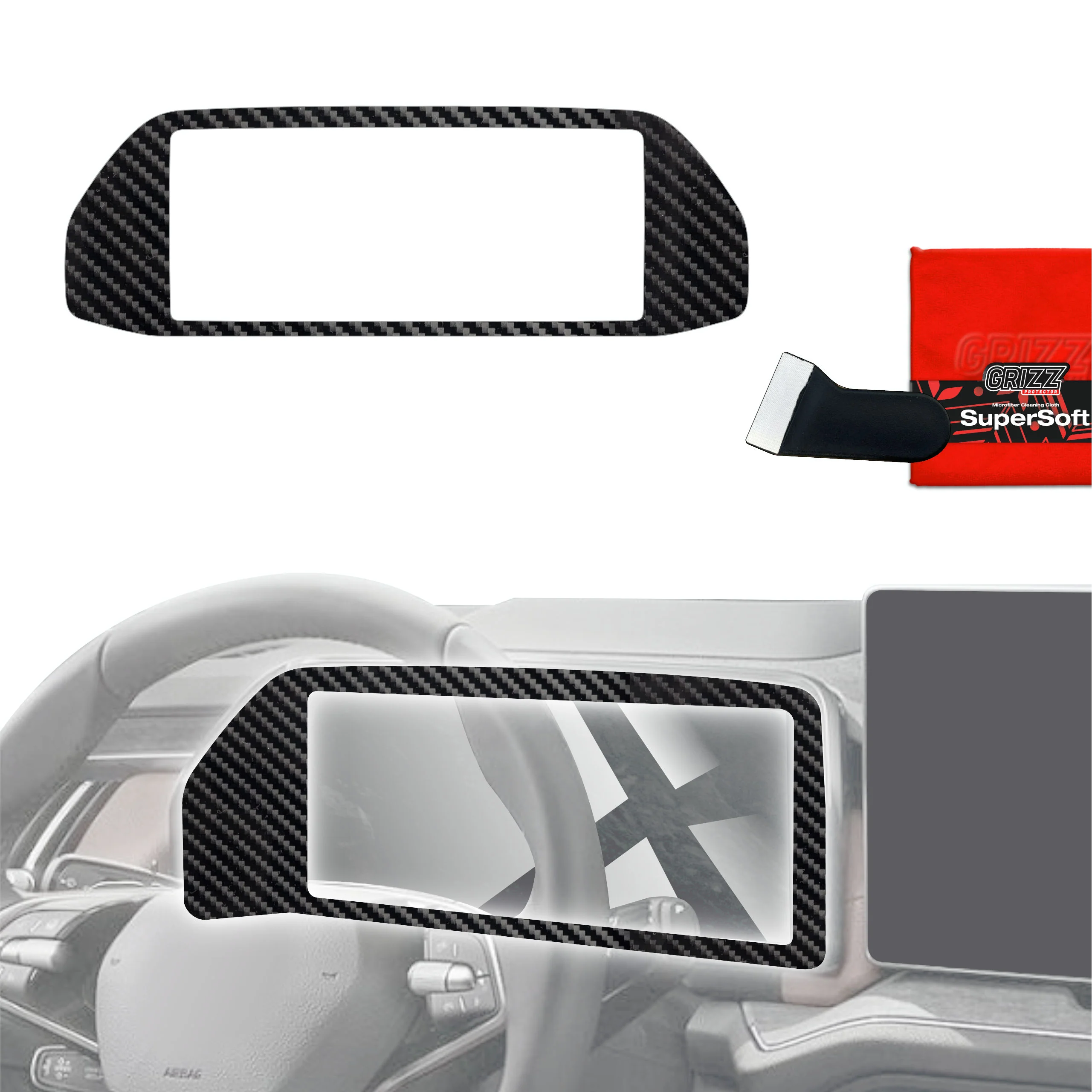 Schutzfolien für Armaturenbrett - Skoda Kodiaq 2 (2024-2026) Carbon Optik Glanz - Image 7