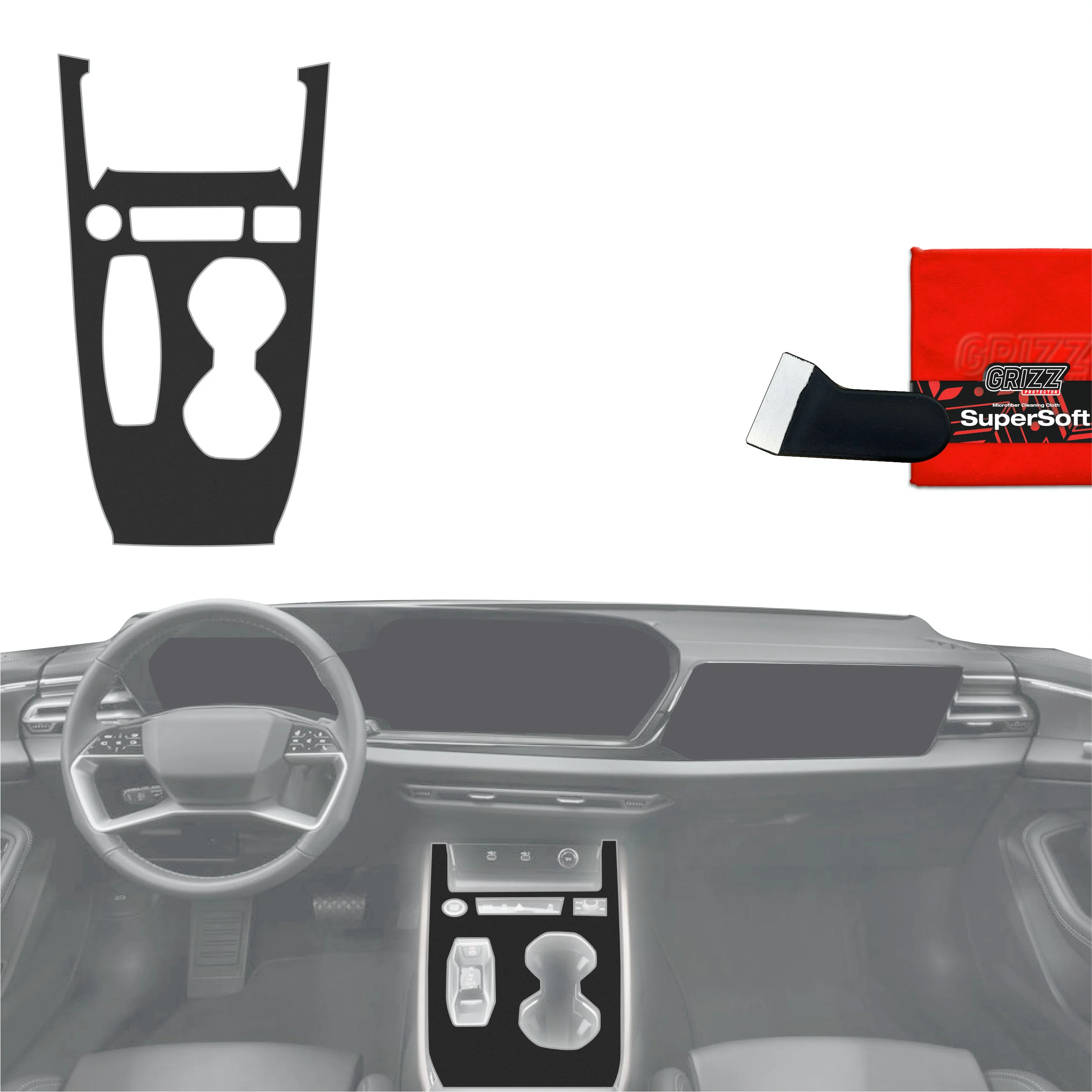 Schutzfolien für Mittelkonsole - Audi A5 B10 (2025-2026) Schwarz Matt Antifingerprint