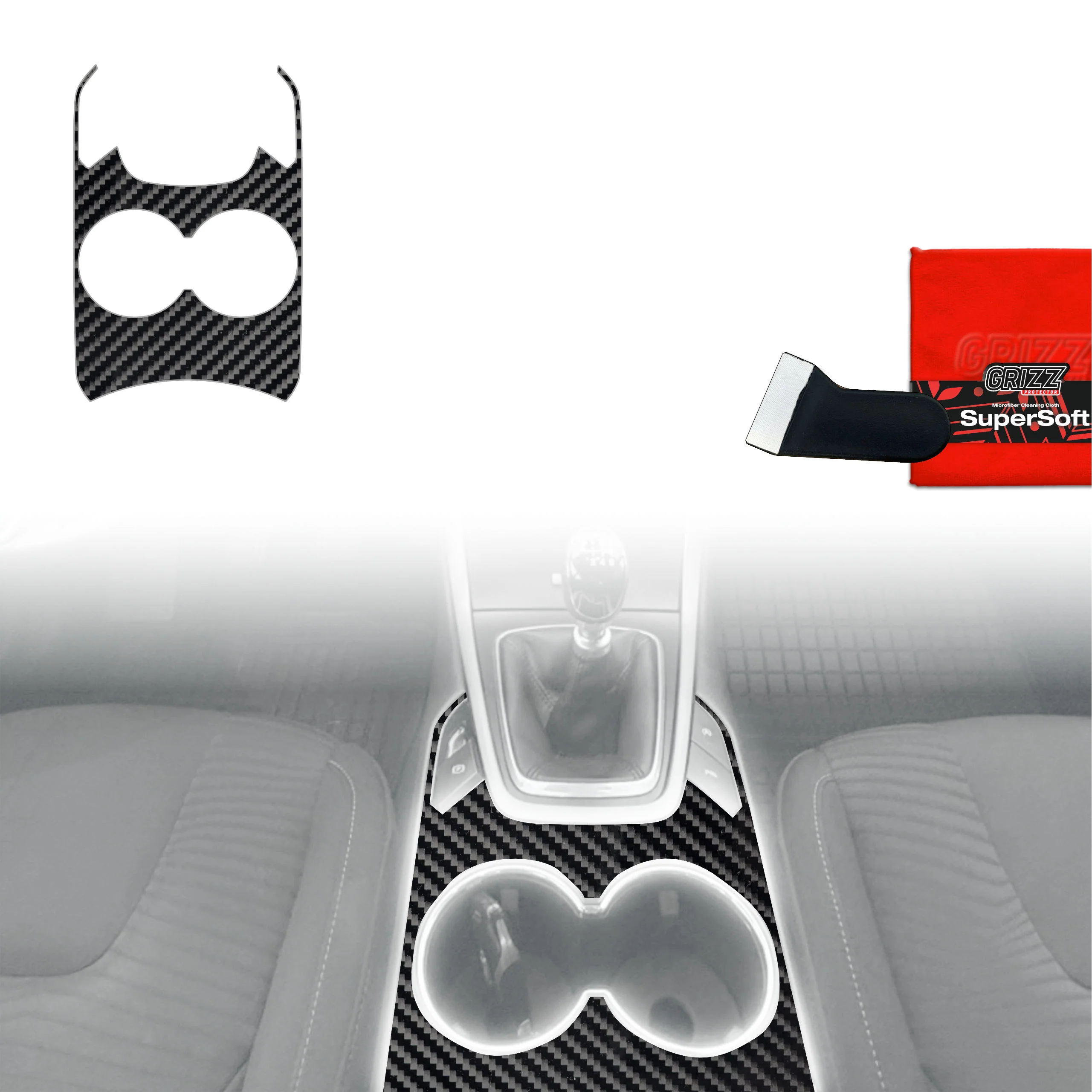 Schutzfolien für Mittelkonsole - Ford S-Max MK2 (2015-2023) Carbon Optik Glanz